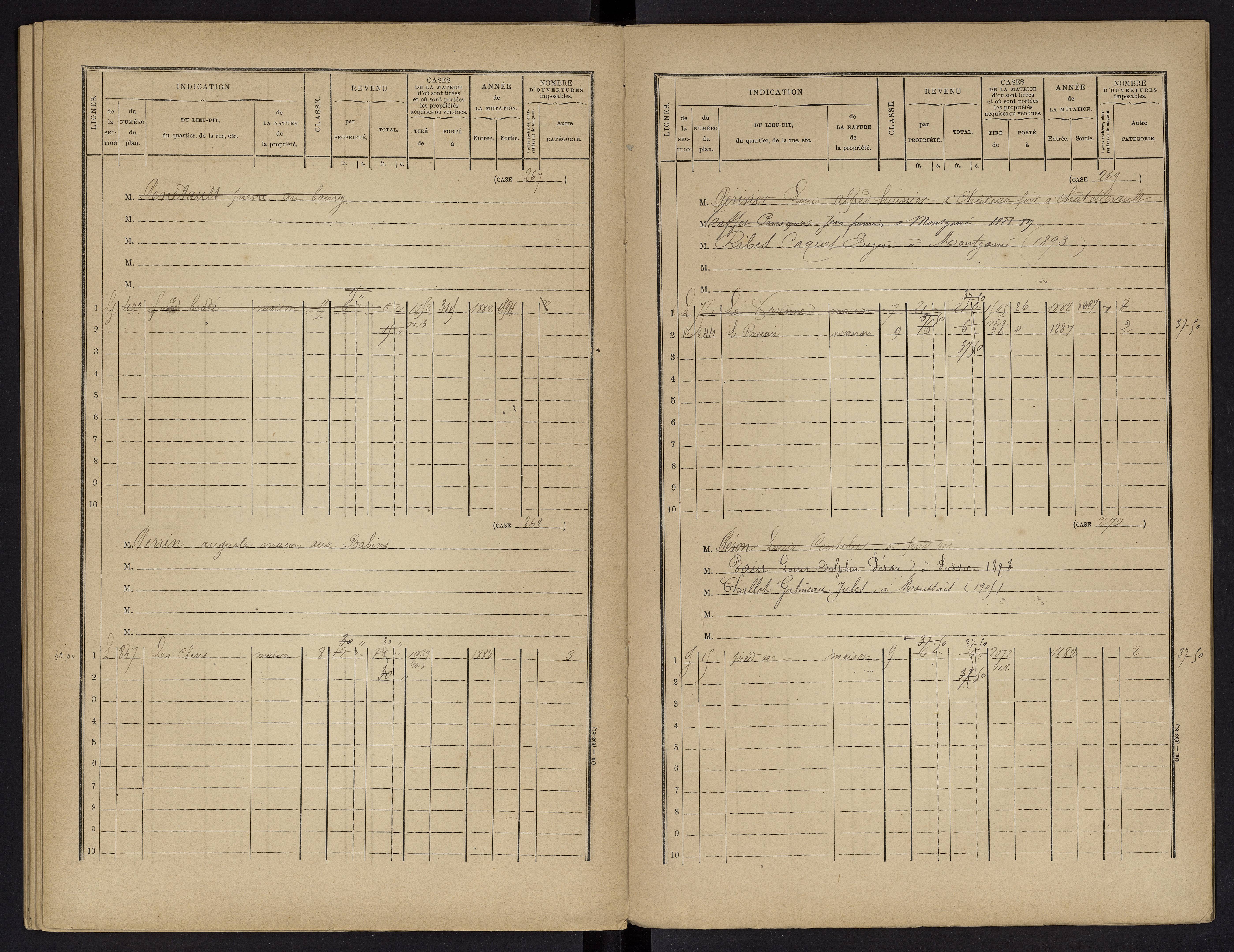 Vouneuil-sur-Vienne - FRAD086_cadastre Cases 1-479. 