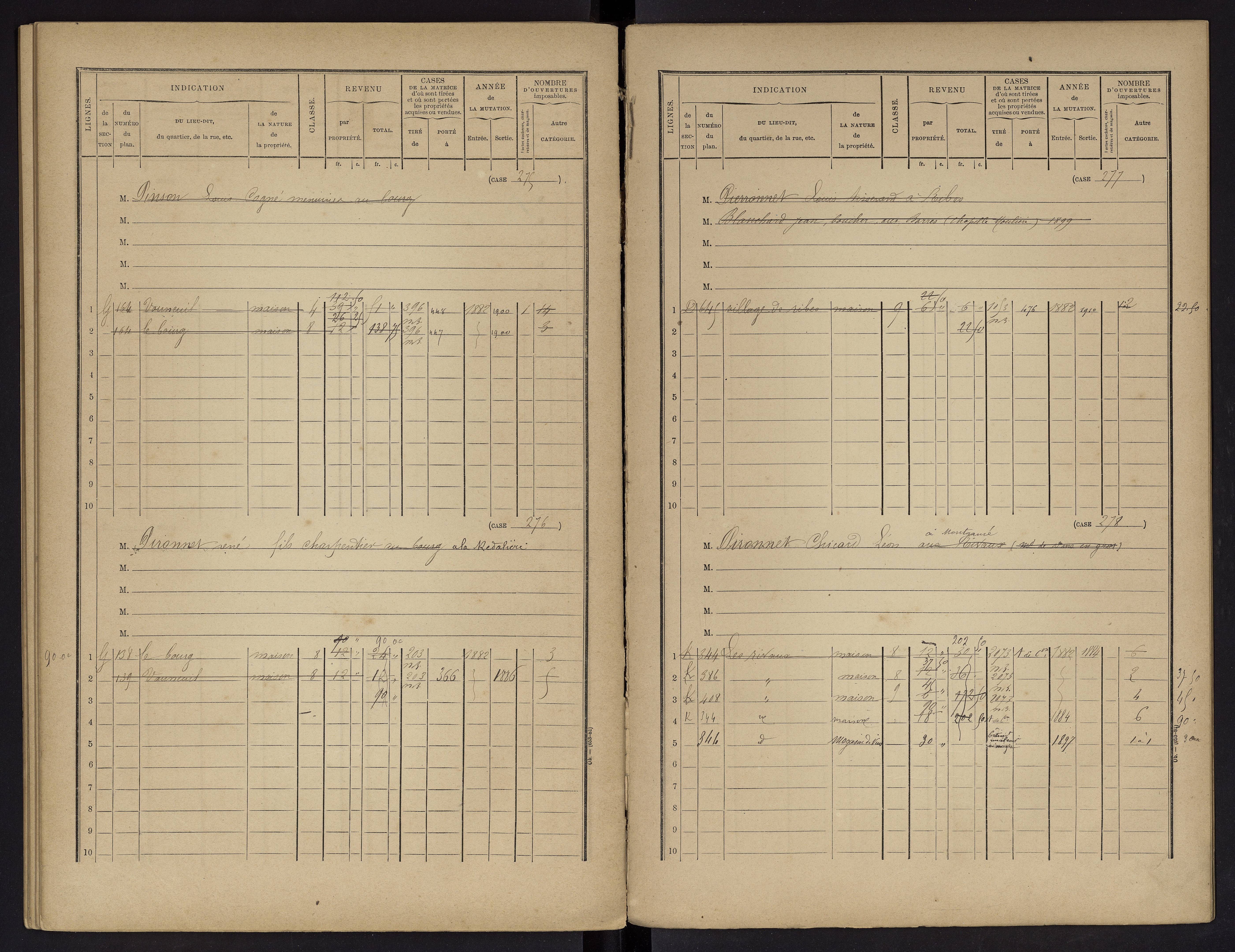 Vouneuil-sur-Vienne - FRAD086_cadastre Cases 1-479. 