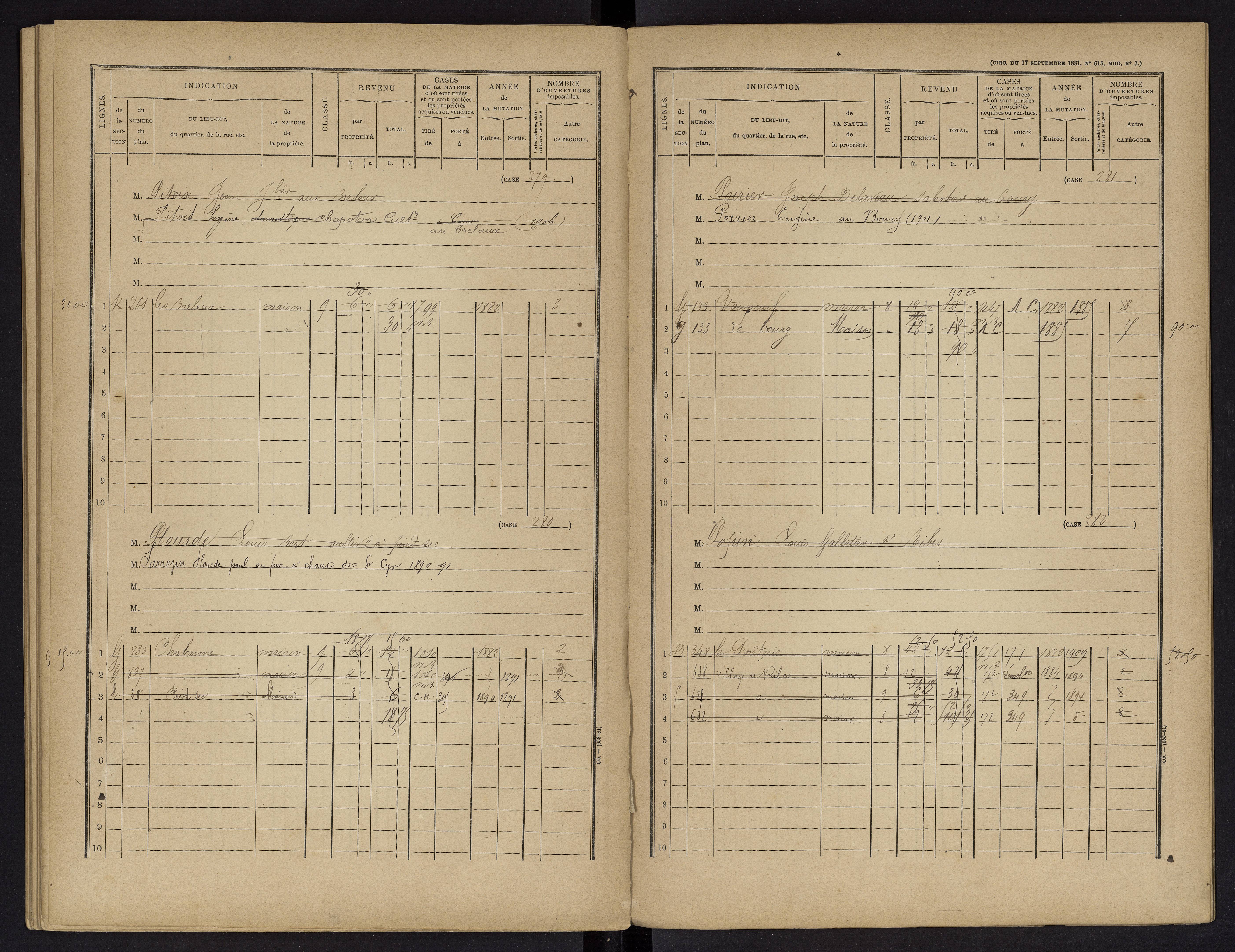 Vouneuil-sur-Vienne - FRAD086_cadastre Cases 1-479. 