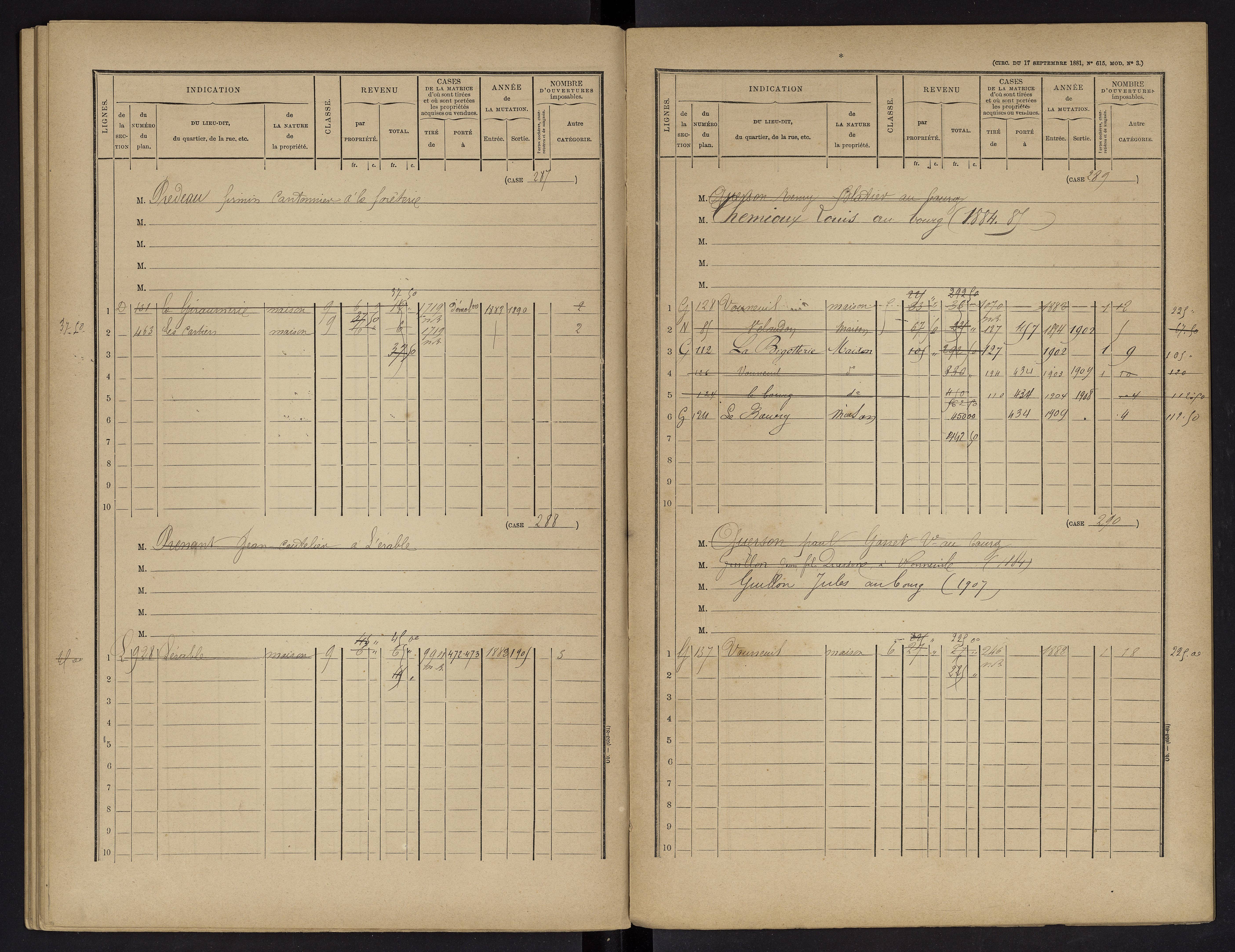 Vouneuil-sur-Vienne - FRAD086_cadastre Cases 1-479. 