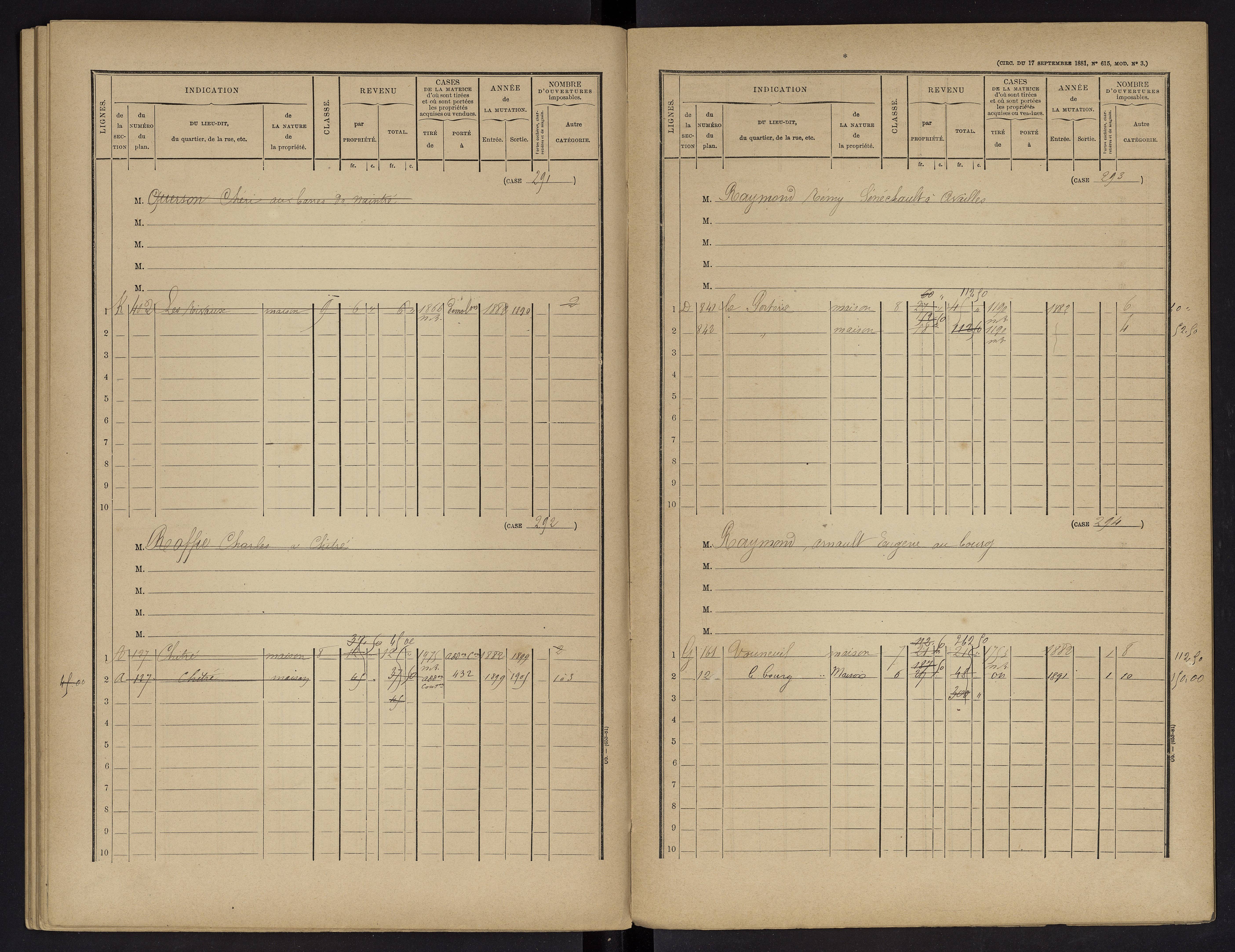 Vouneuil-sur-Vienne - FRAD086_cadastre Cases 1-479. 