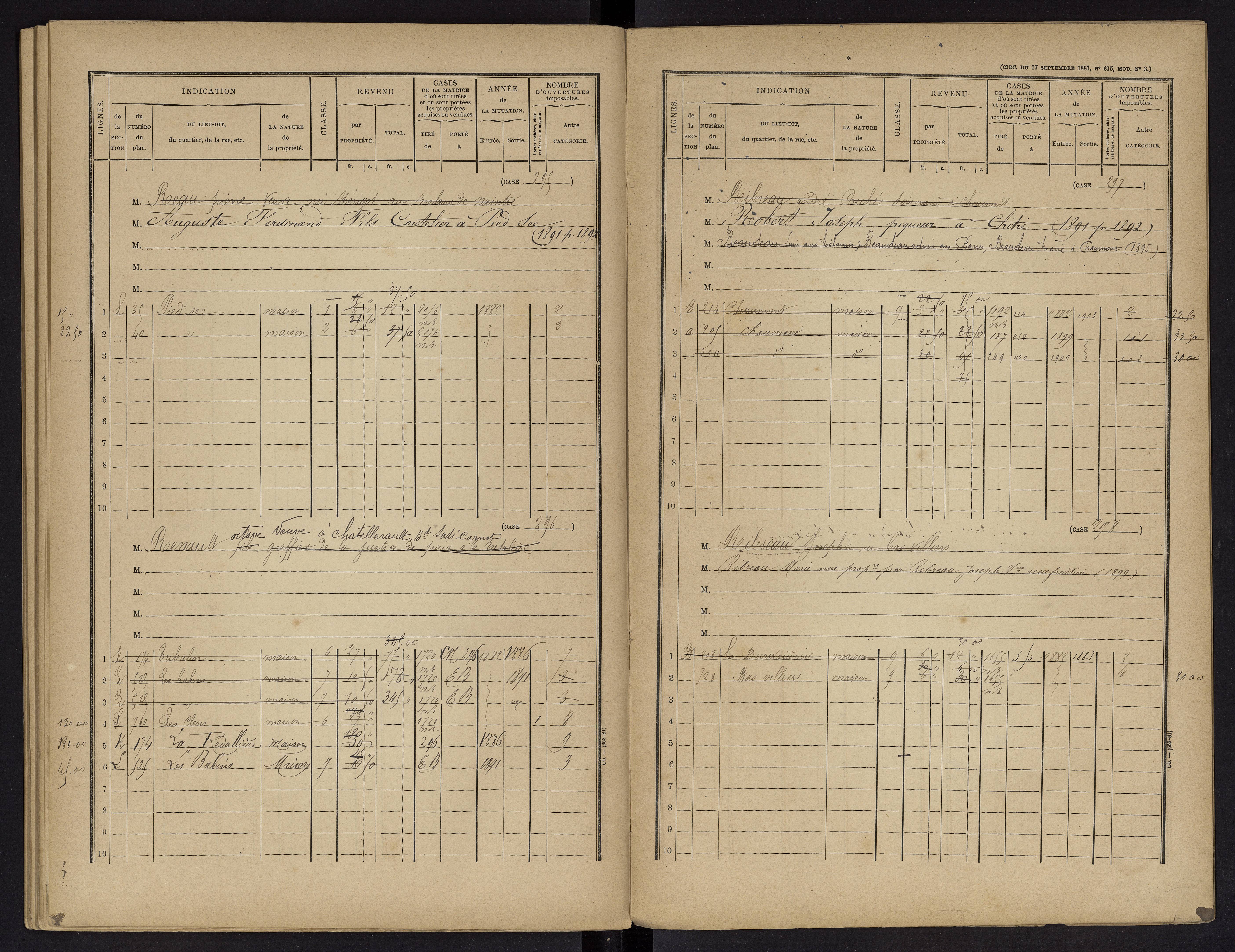 Vouneuil-sur-Vienne - FRAD086_cadastre Cases 1-479. 