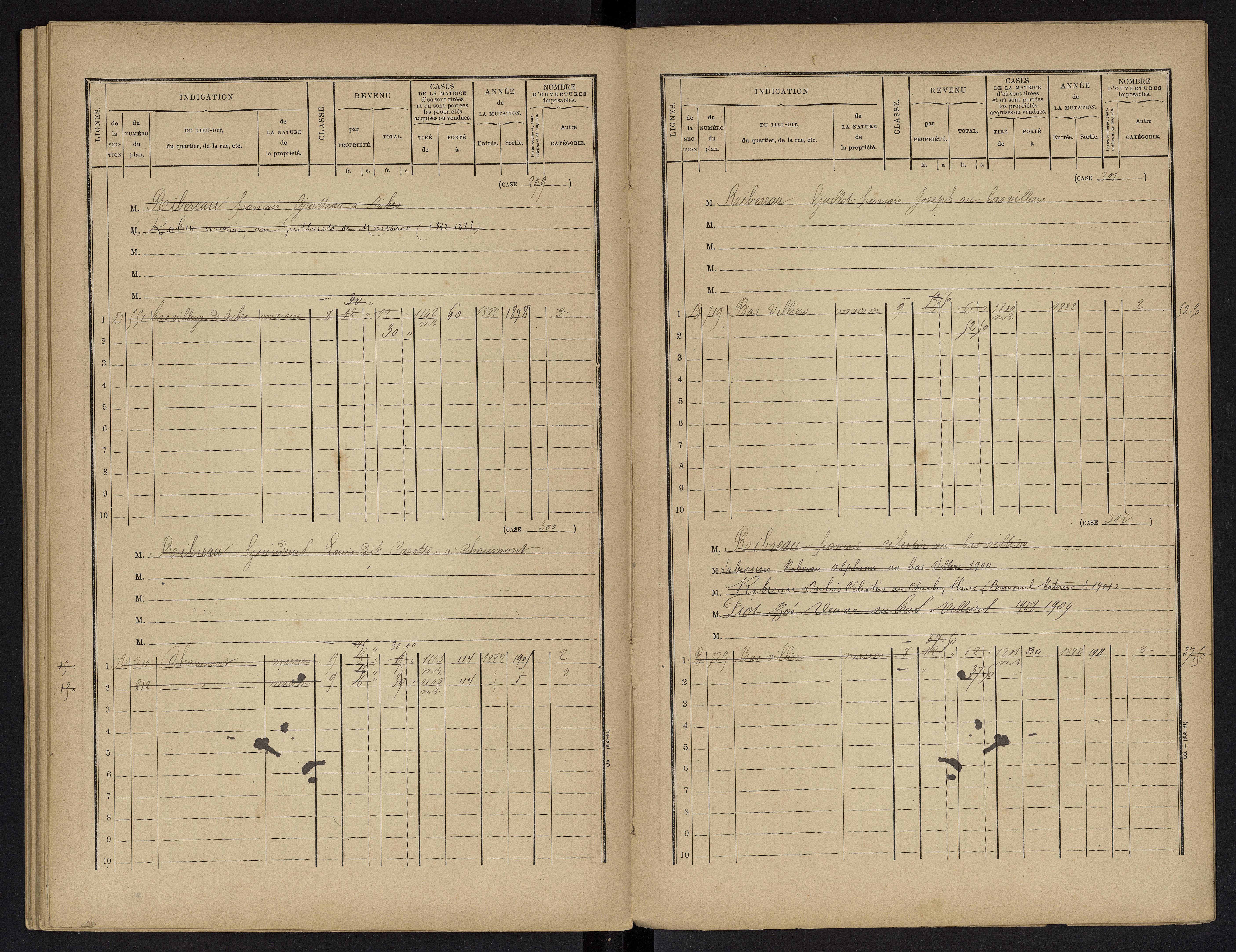 Vouneuil-sur-Vienne - FRAD086_cadastre Cases 1-479. 