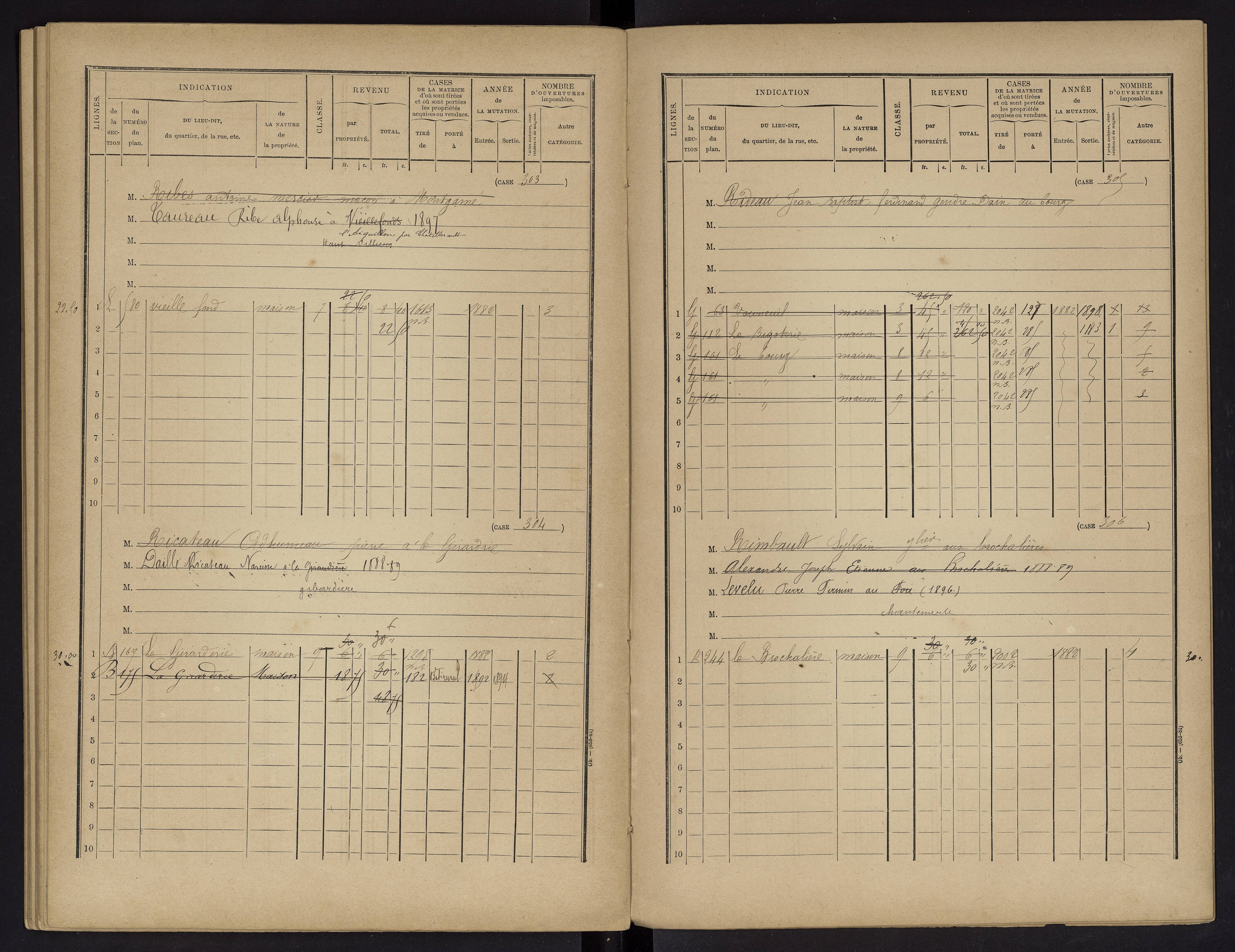 Vouneuil-sur-Vienne - FRAD086_cadastre Cases 1-479. 