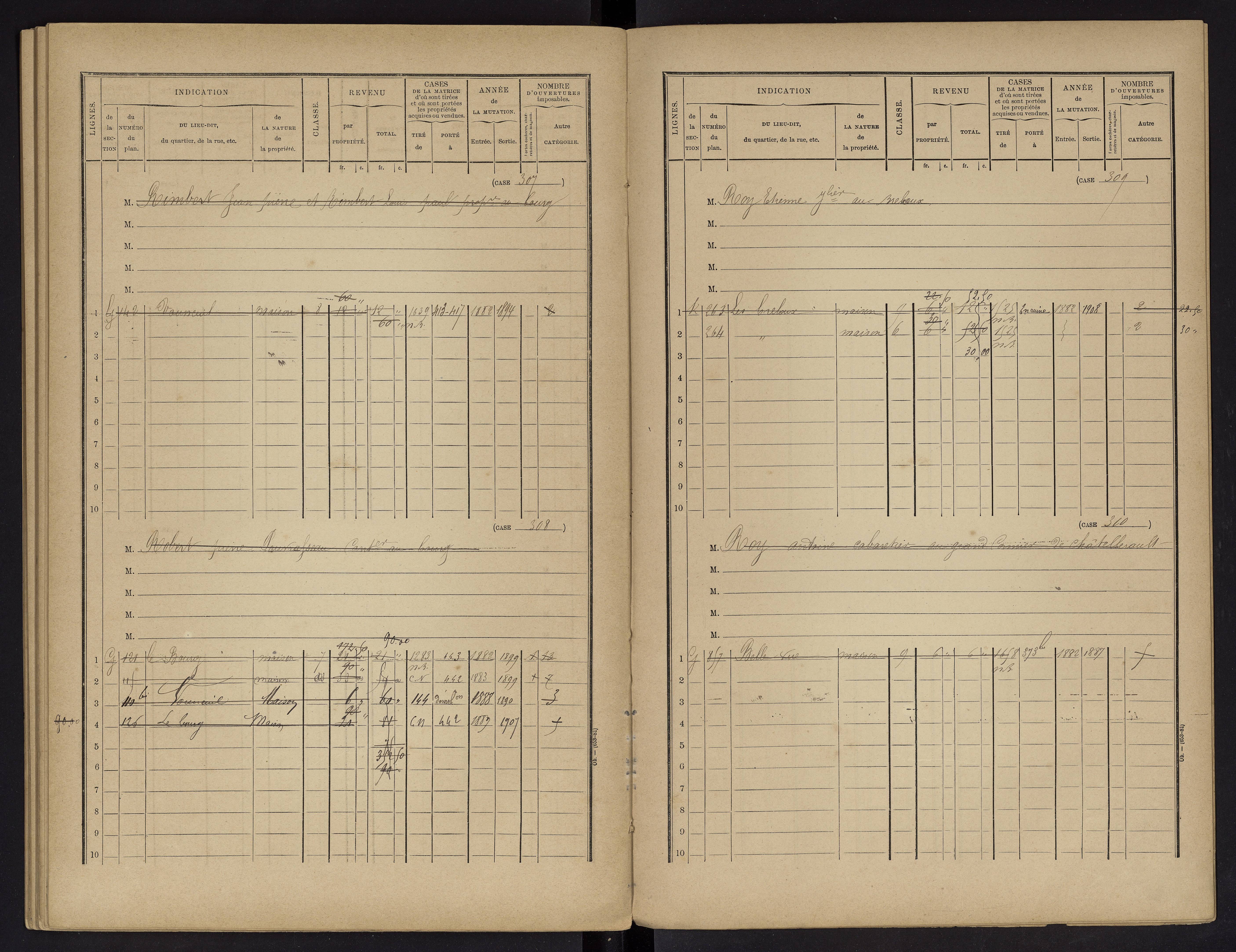 Vouneuil-sur-Vienne - FRAD086_cadastre Cases 1-479. 