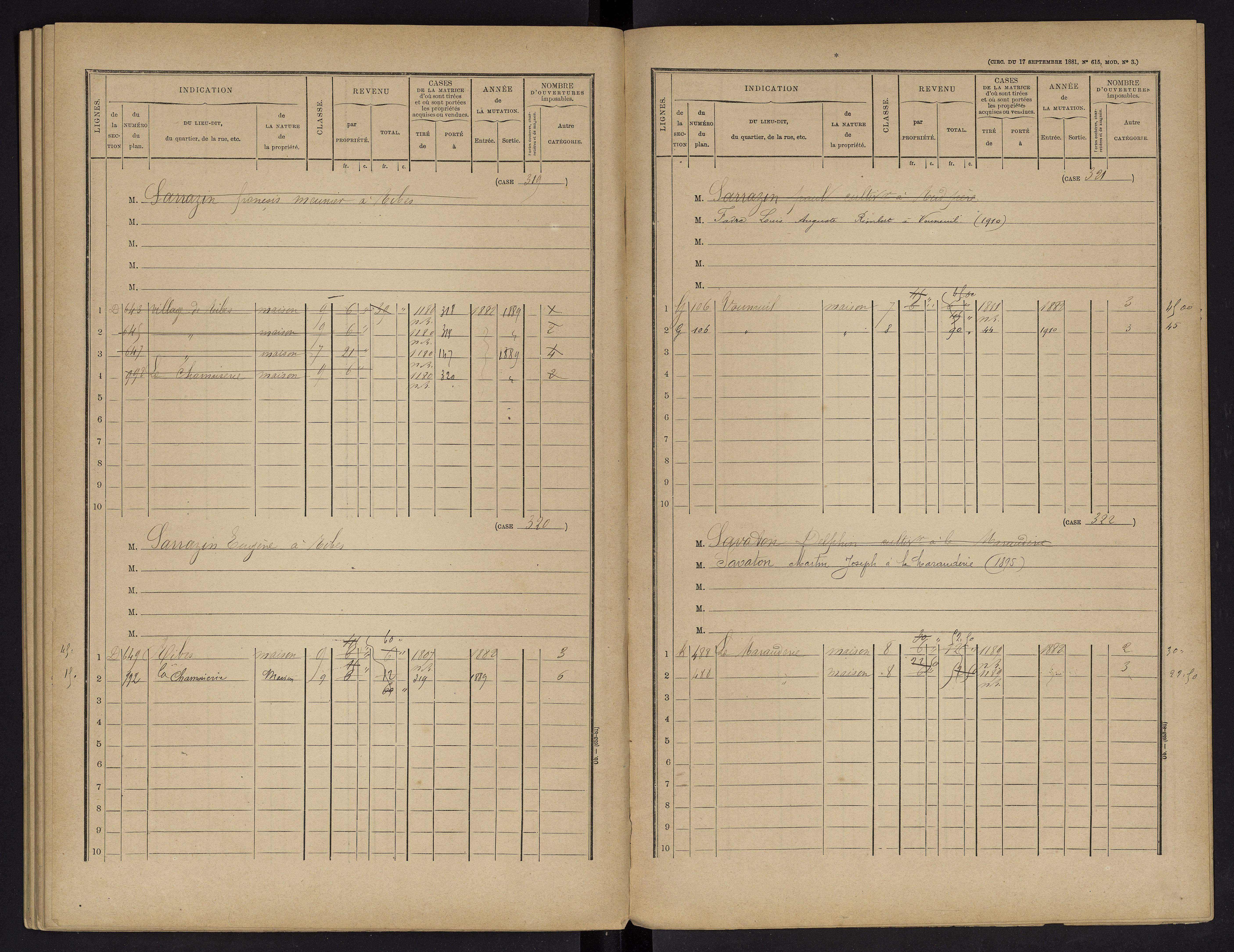 Vouneuil-sur-Vienne - FRAD086_cadastre Cases 1-479. 