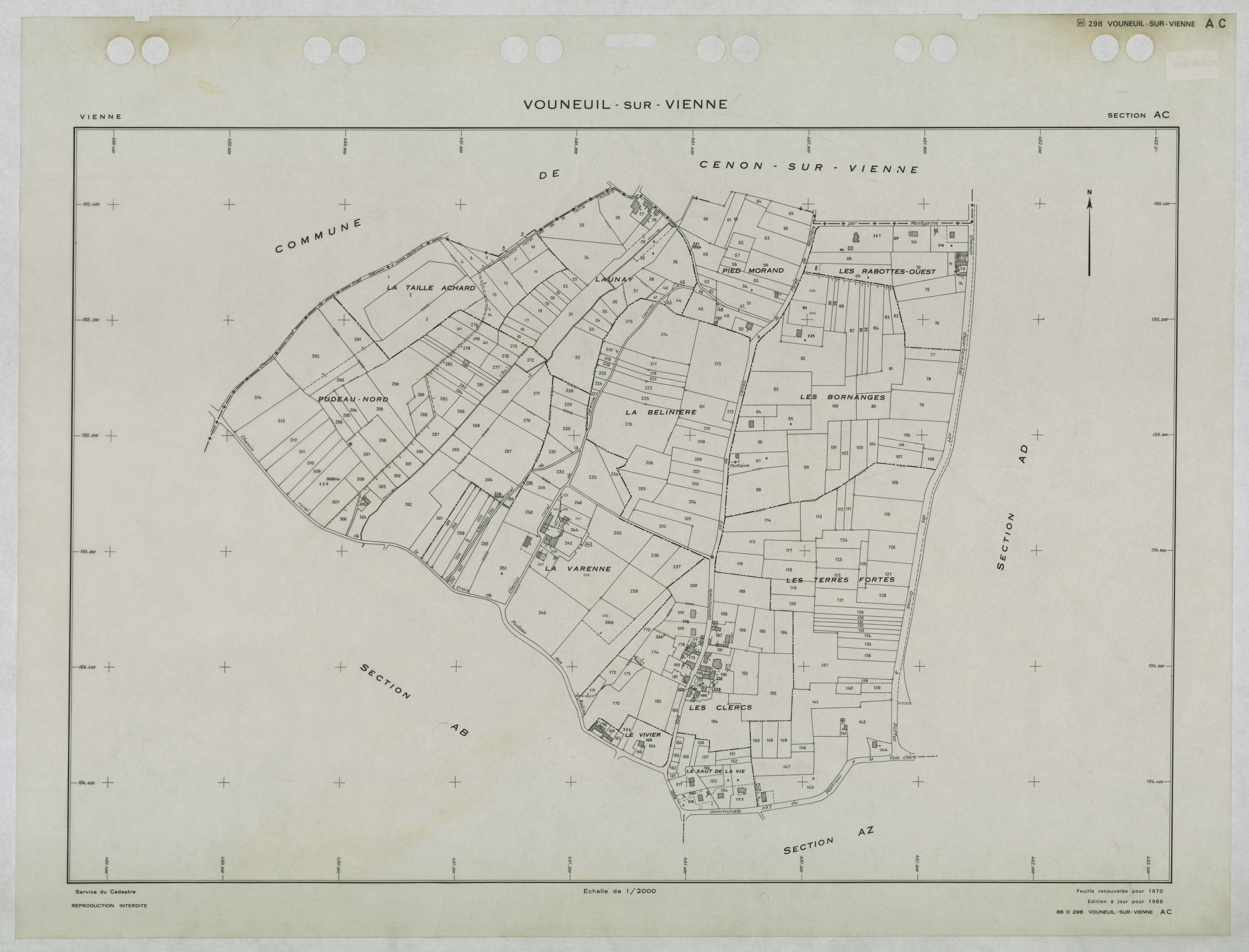 Vouneuil-sur-Vienne - FRAD086_cadastre Plans renouvelés 