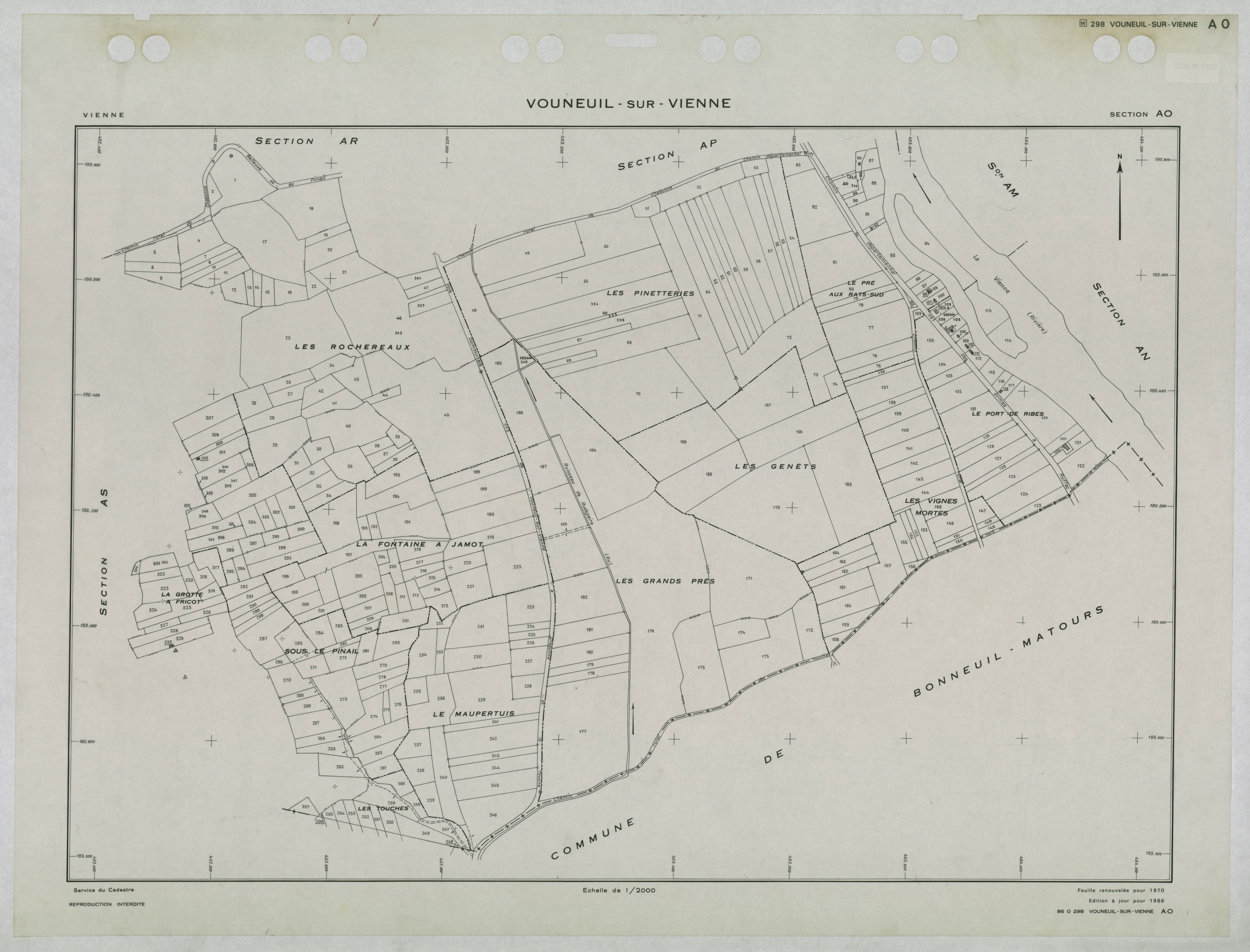 Vouneuil-sur-Vienne - FRAD086_cadastre Plans renouvelés 
