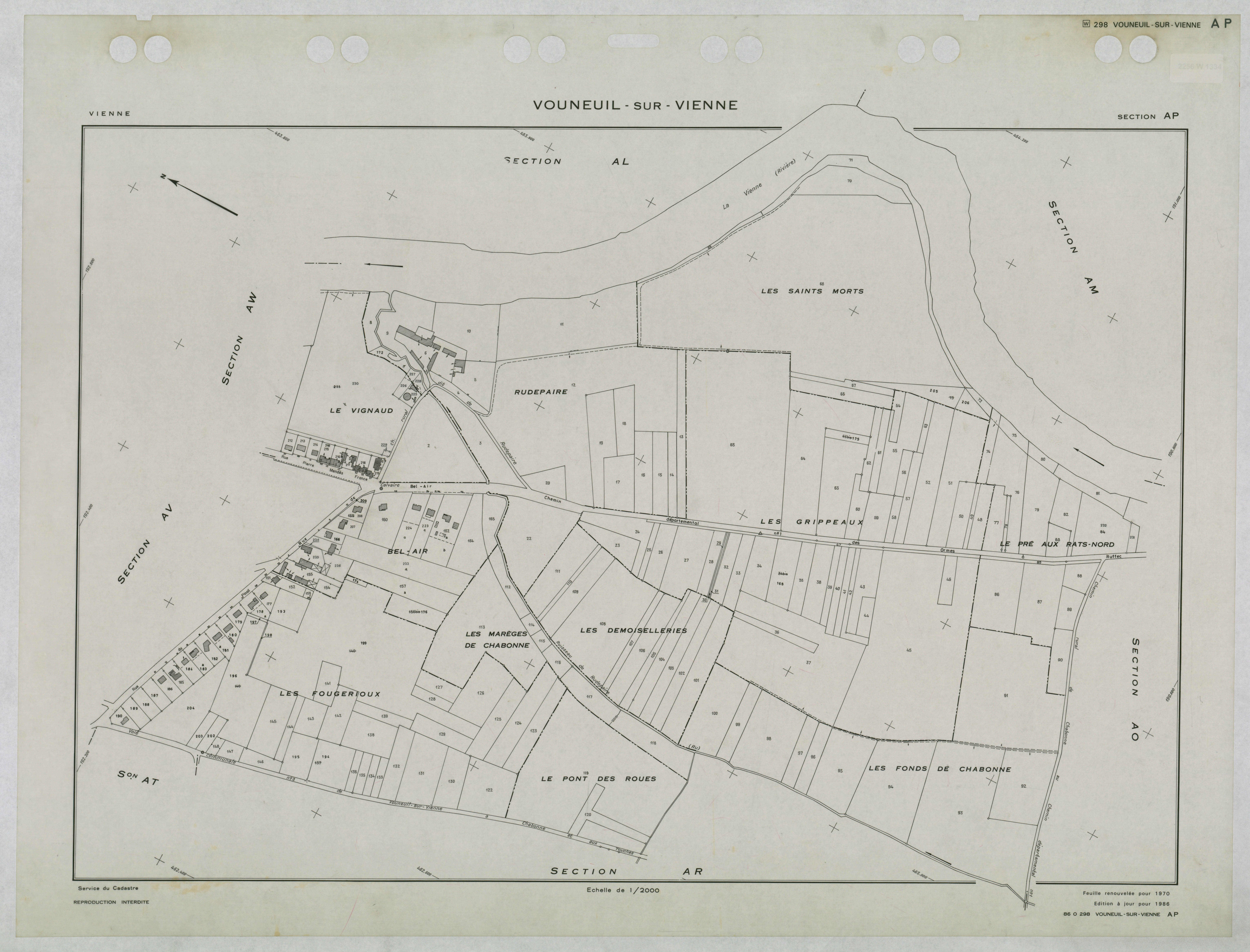 Vouneuil-sur-Vienne - FRAD086_cadastre Plans renouvelés 