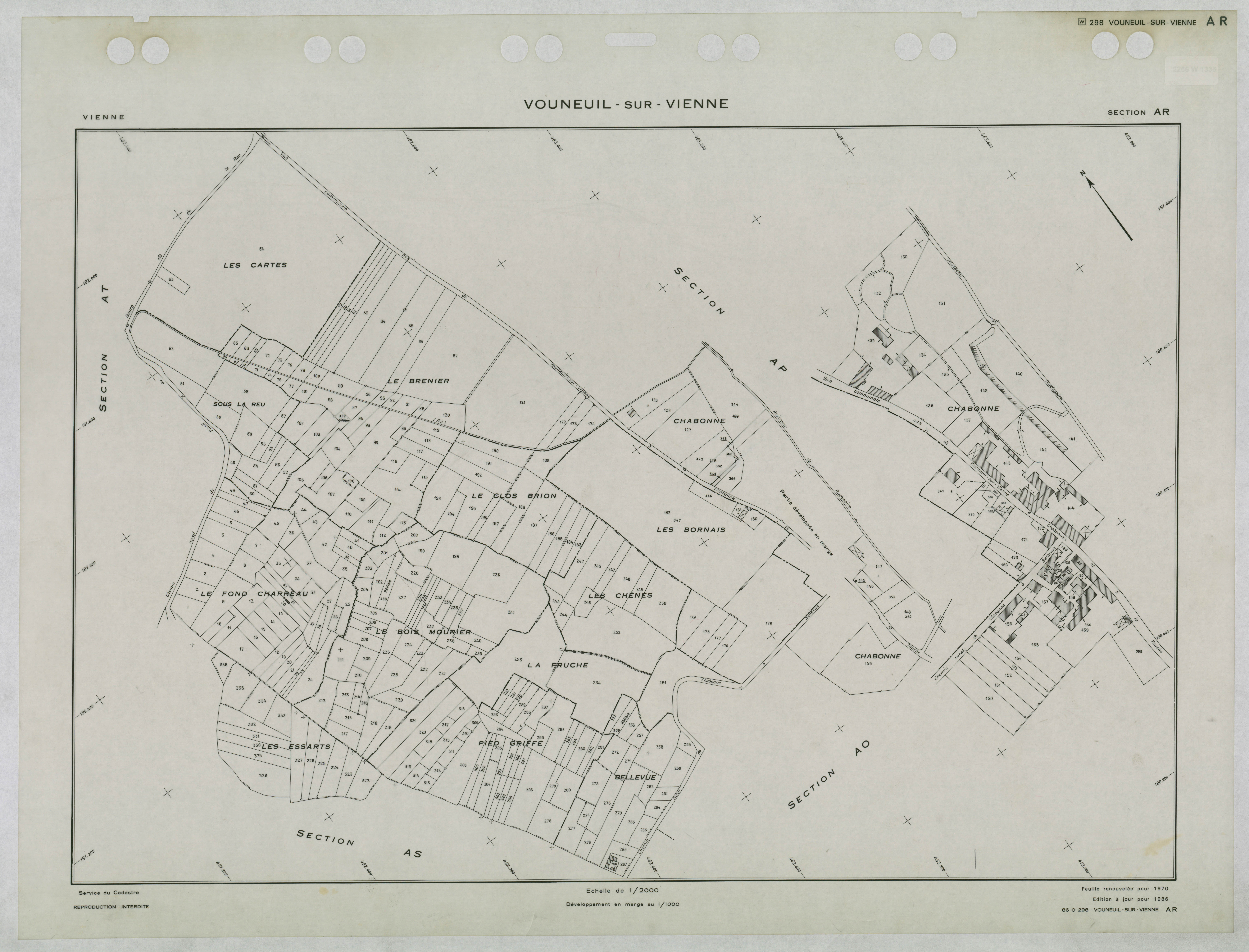 Vouneuil-sur-Vienne - FRAD086_cadastre Plans renouvelés 