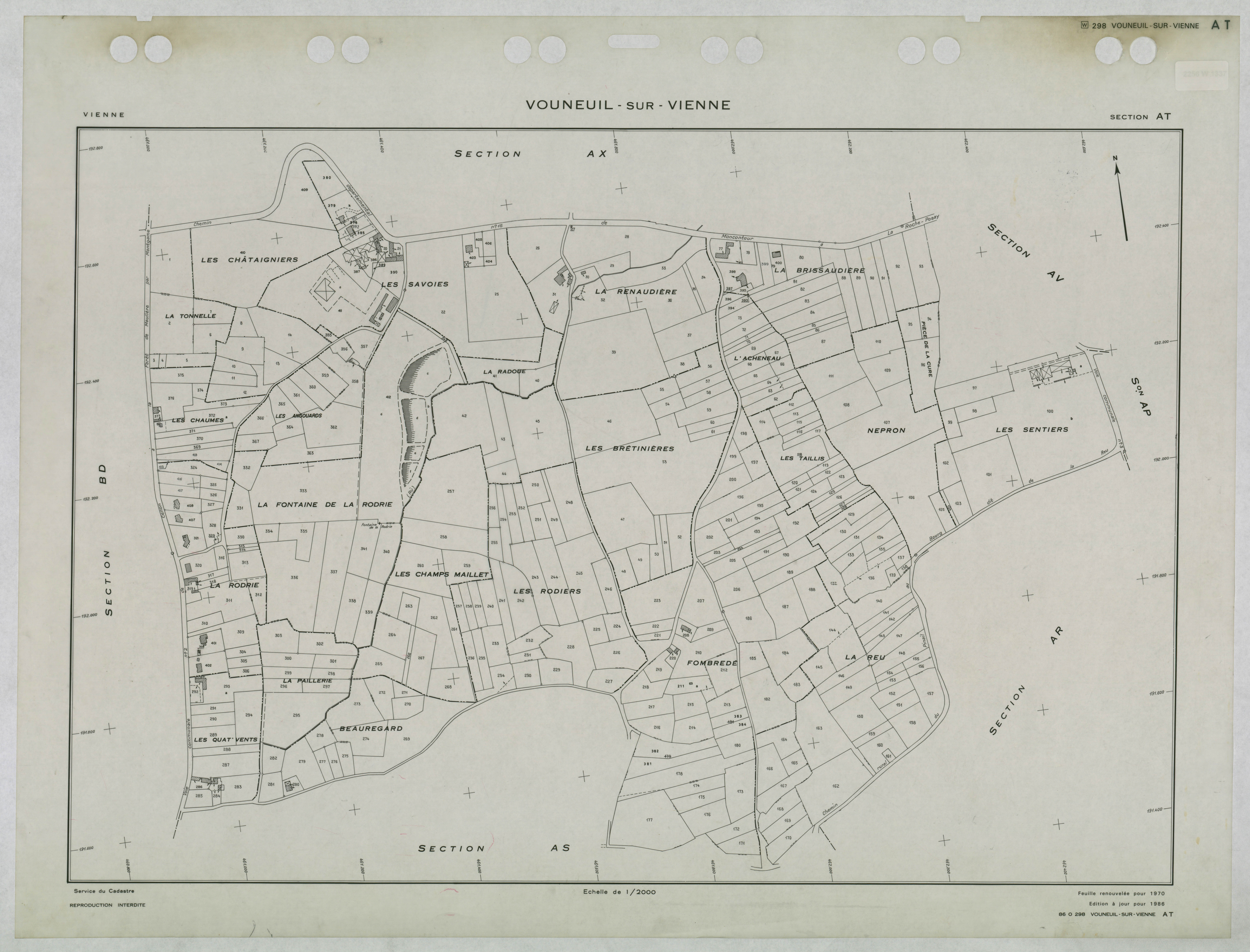 Vouneuil-sur-Vienne - FRAD086_cadastre Plans renouvelés 