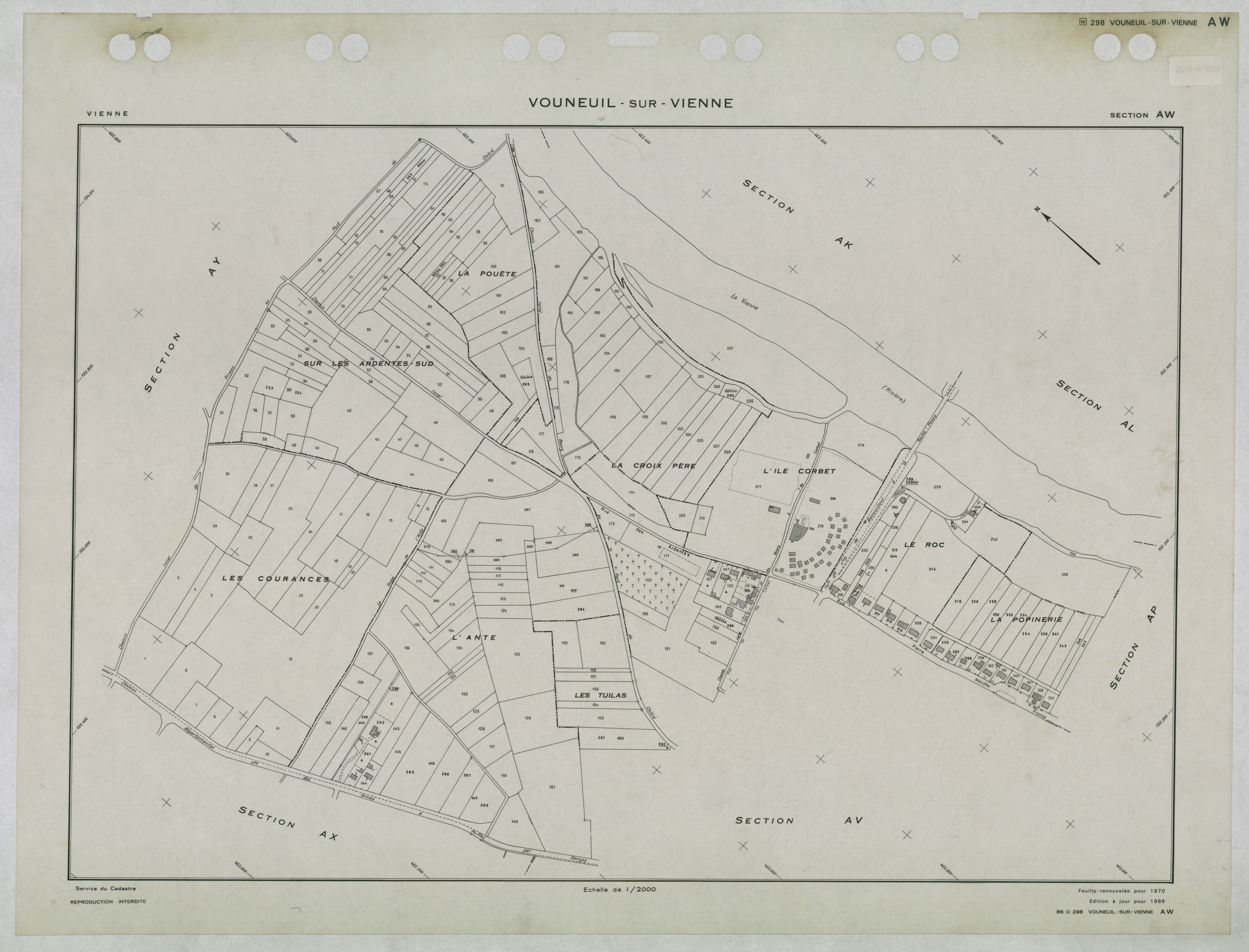 Vouneuil-sur-Vienne - FRAD086_cadastre Plans renouvelés 