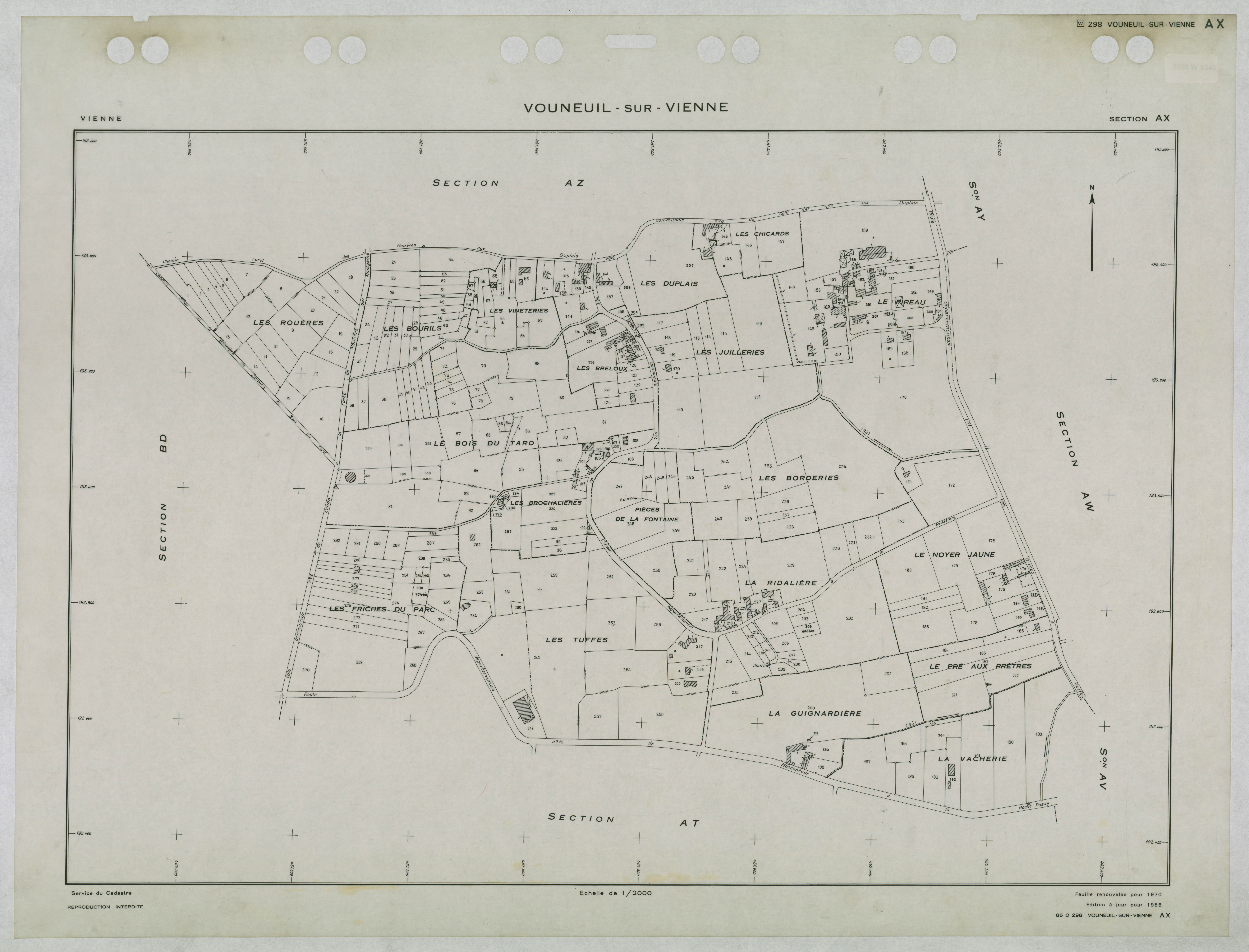 Vouneuil-sur-Vienne - FRAD086_cadastre Plans renouvelés 
