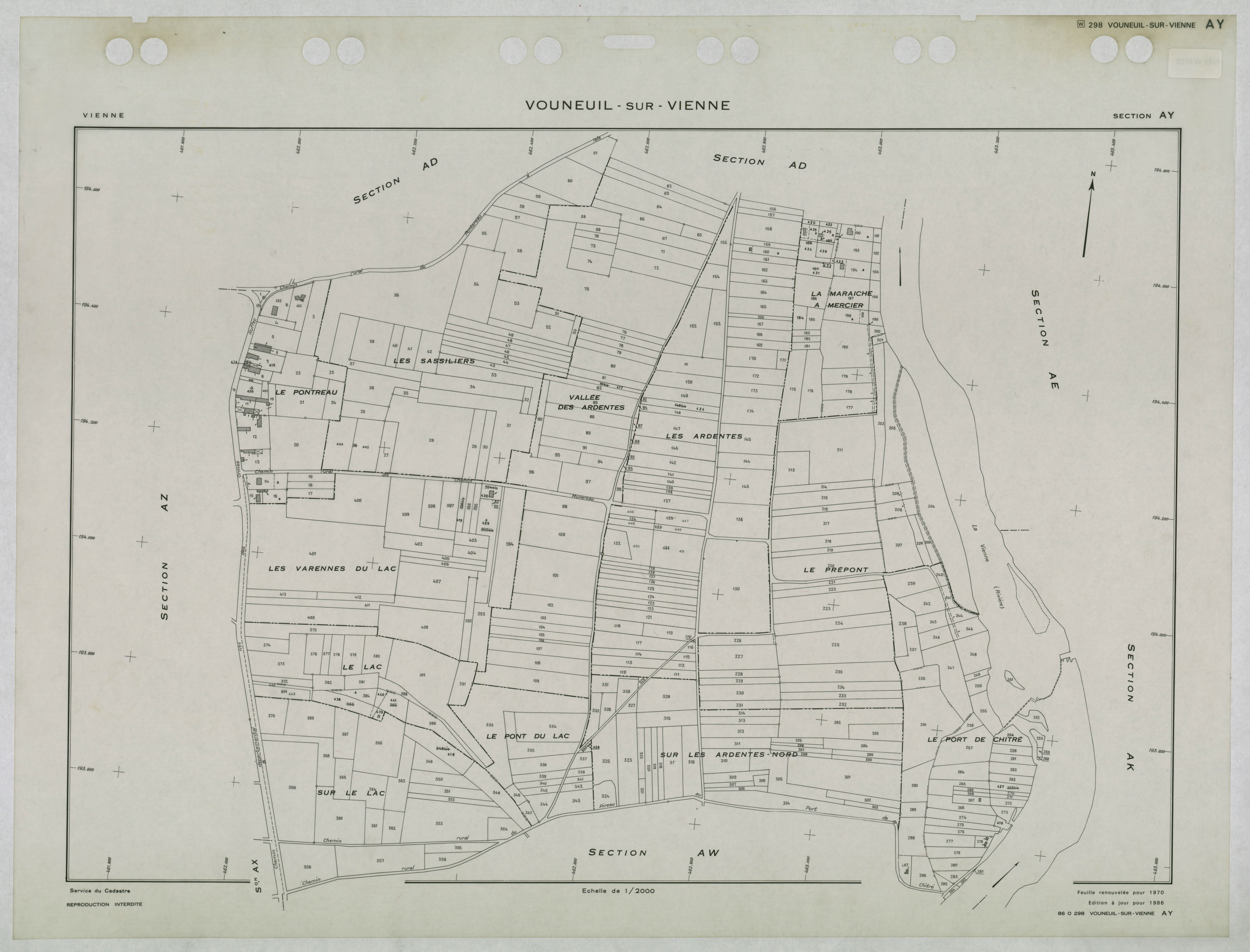 Vouneuil-sur-Vienne - FRAD086_cadastre Plans renouvelés 