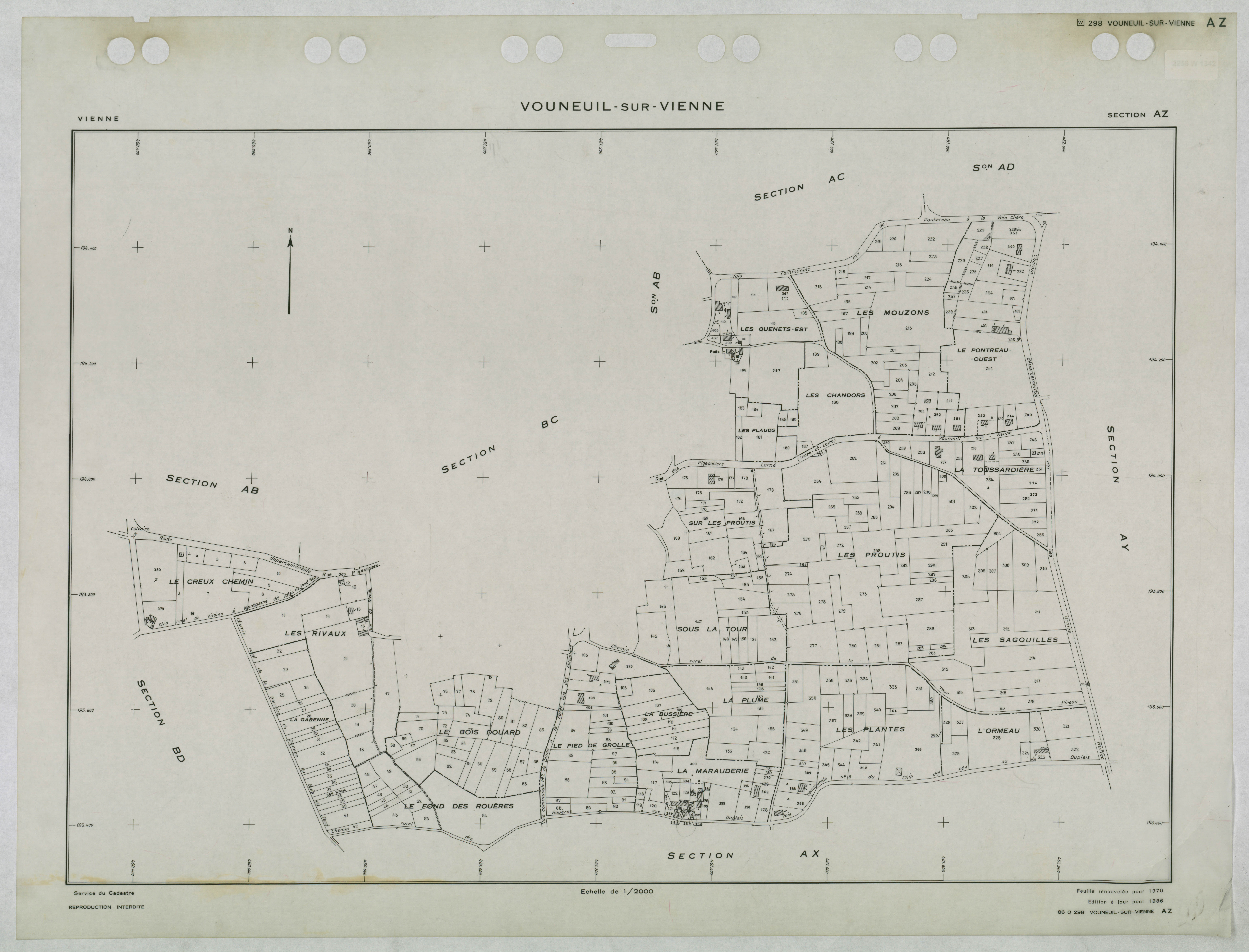 Vouneuil-sur-Vienne - FRAD086_cadastre Plans renouvelés 