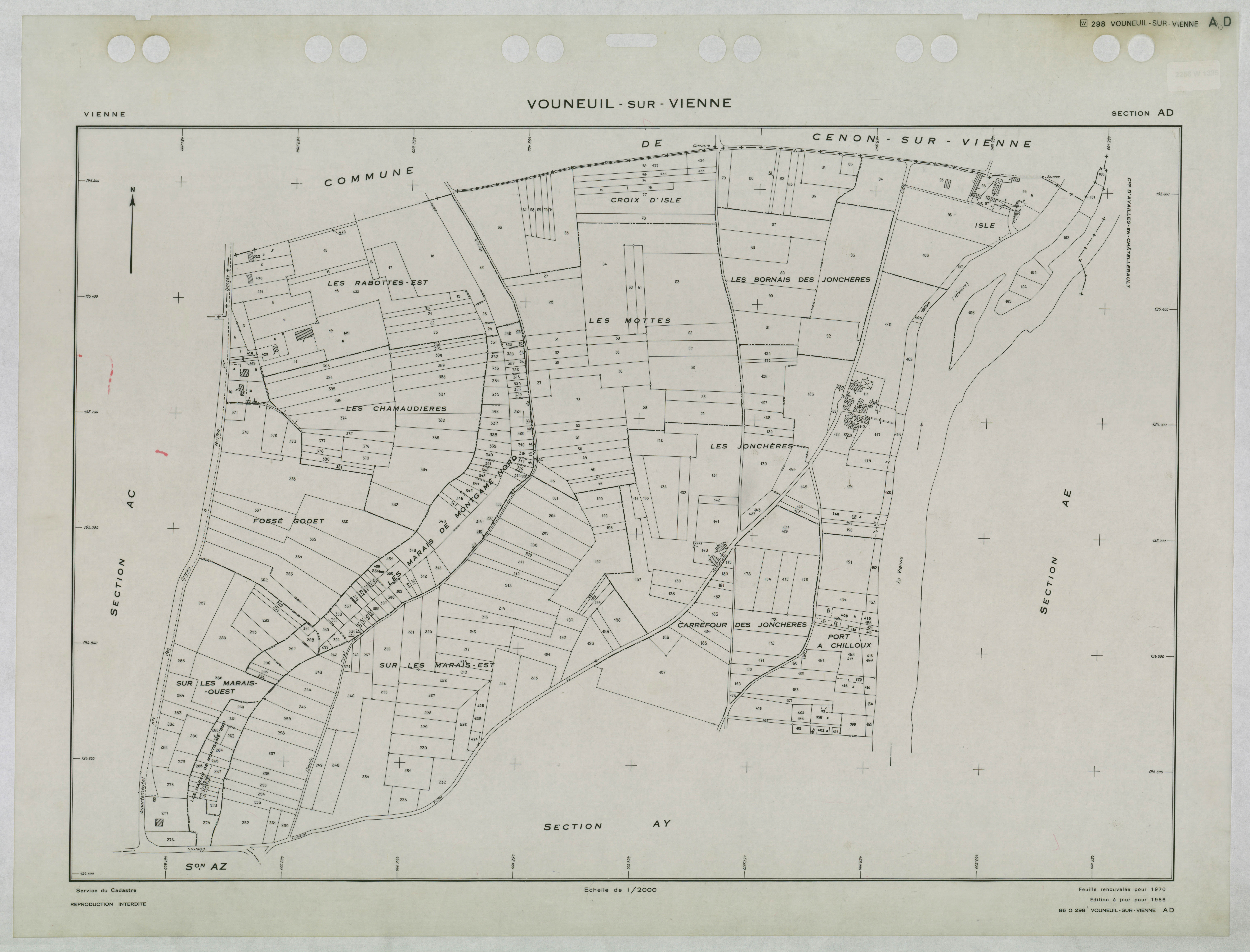 Vouneuil-sur-Vienne - FRAD086_cadastre Plans renouvelés 