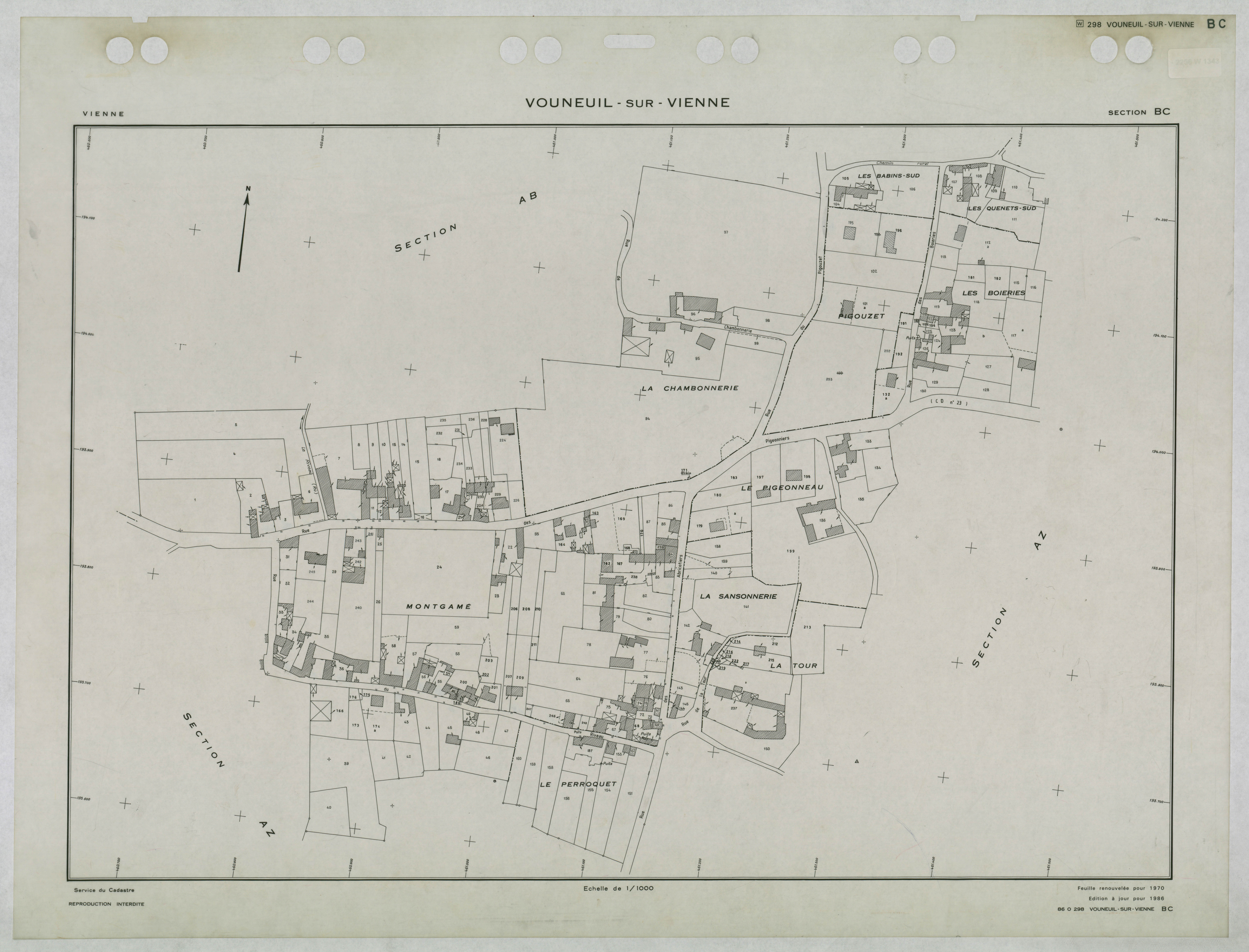 Vouneuil-sur-Vienne - FRAD086_cadastre Plans renouvelés 
