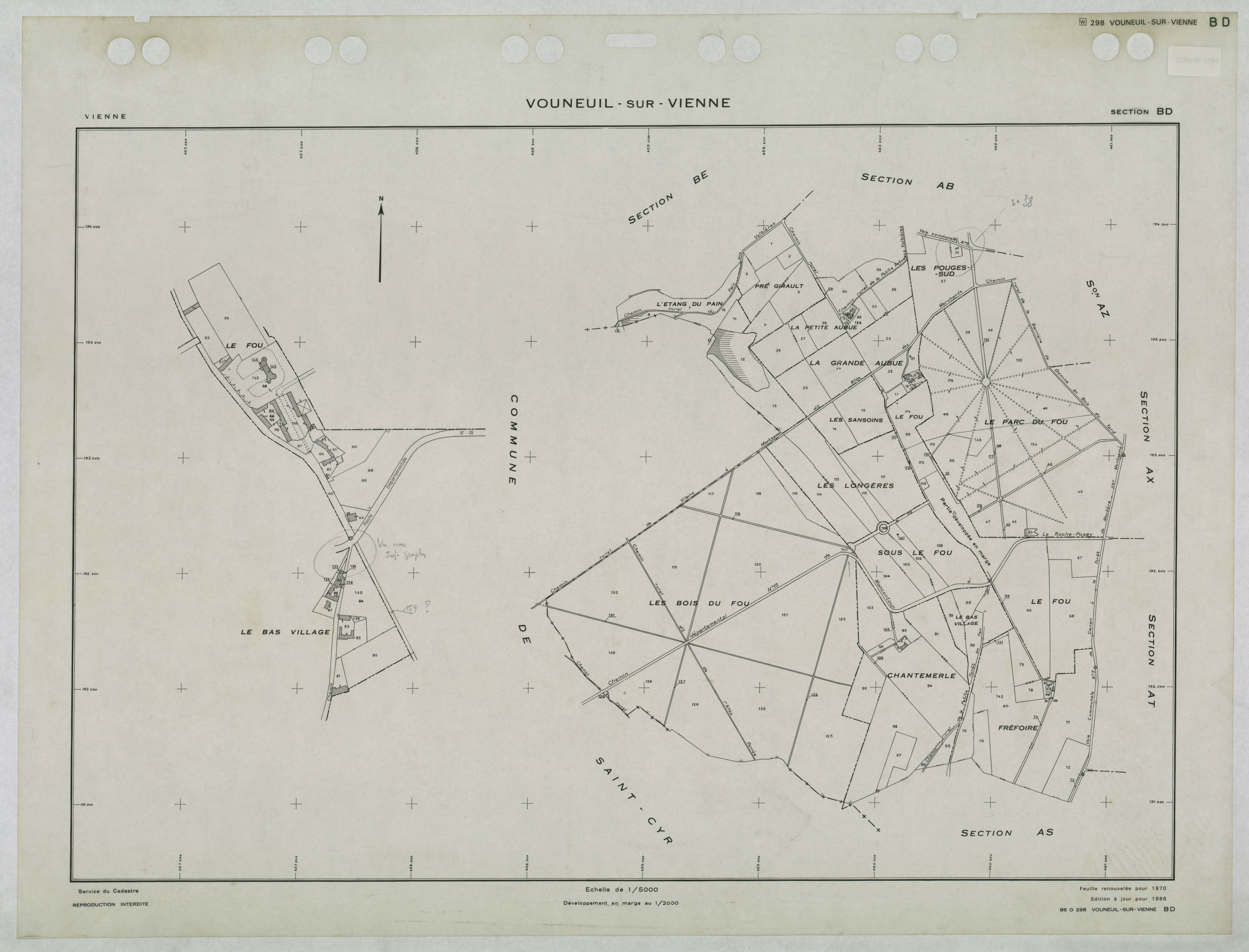 Vouneuil-sur-Vienne - FRAD086_cadastre Plans renouvelés 
