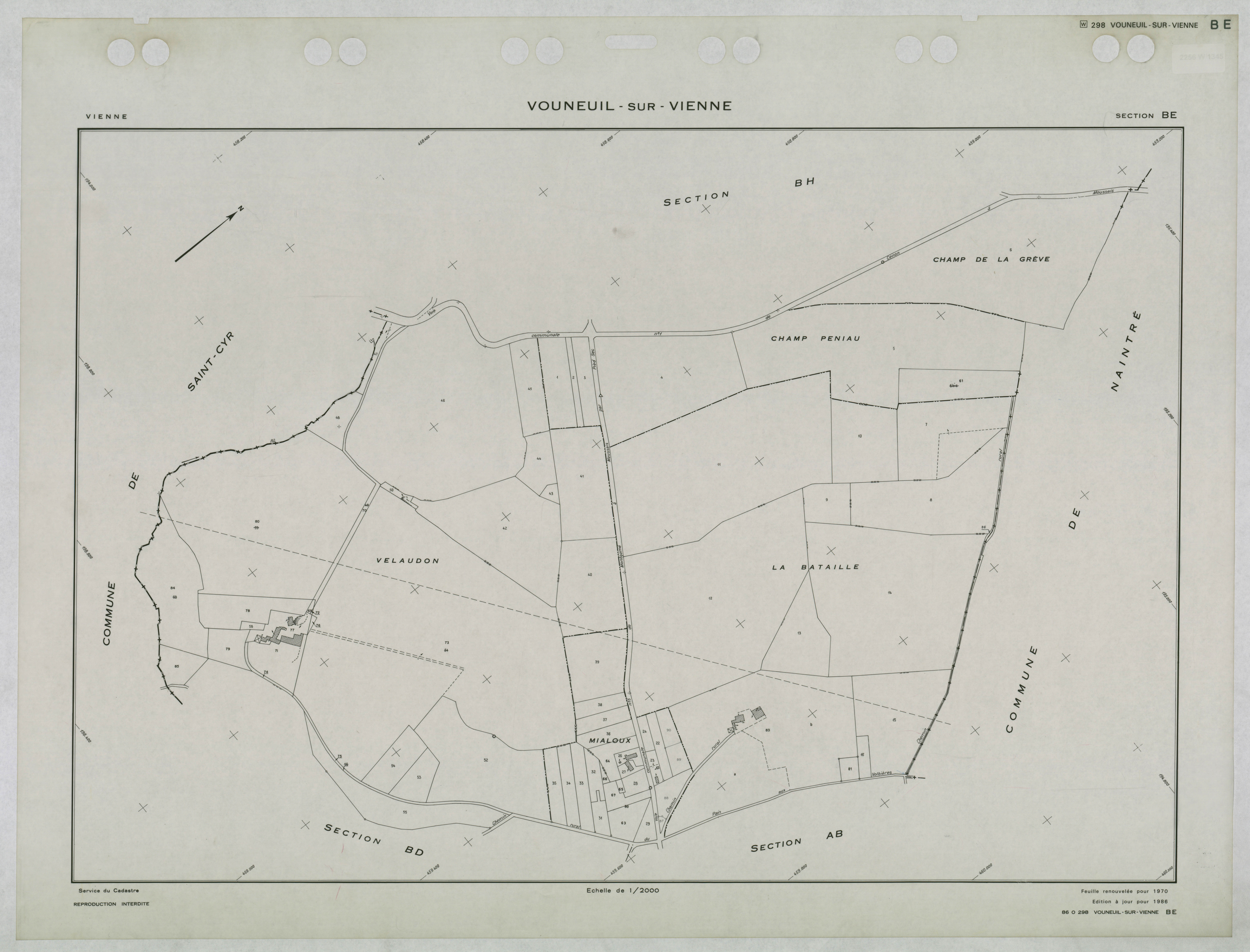 Vouneuil-sur-Vienne - FRAD086_cadastre Plans renouvelés 