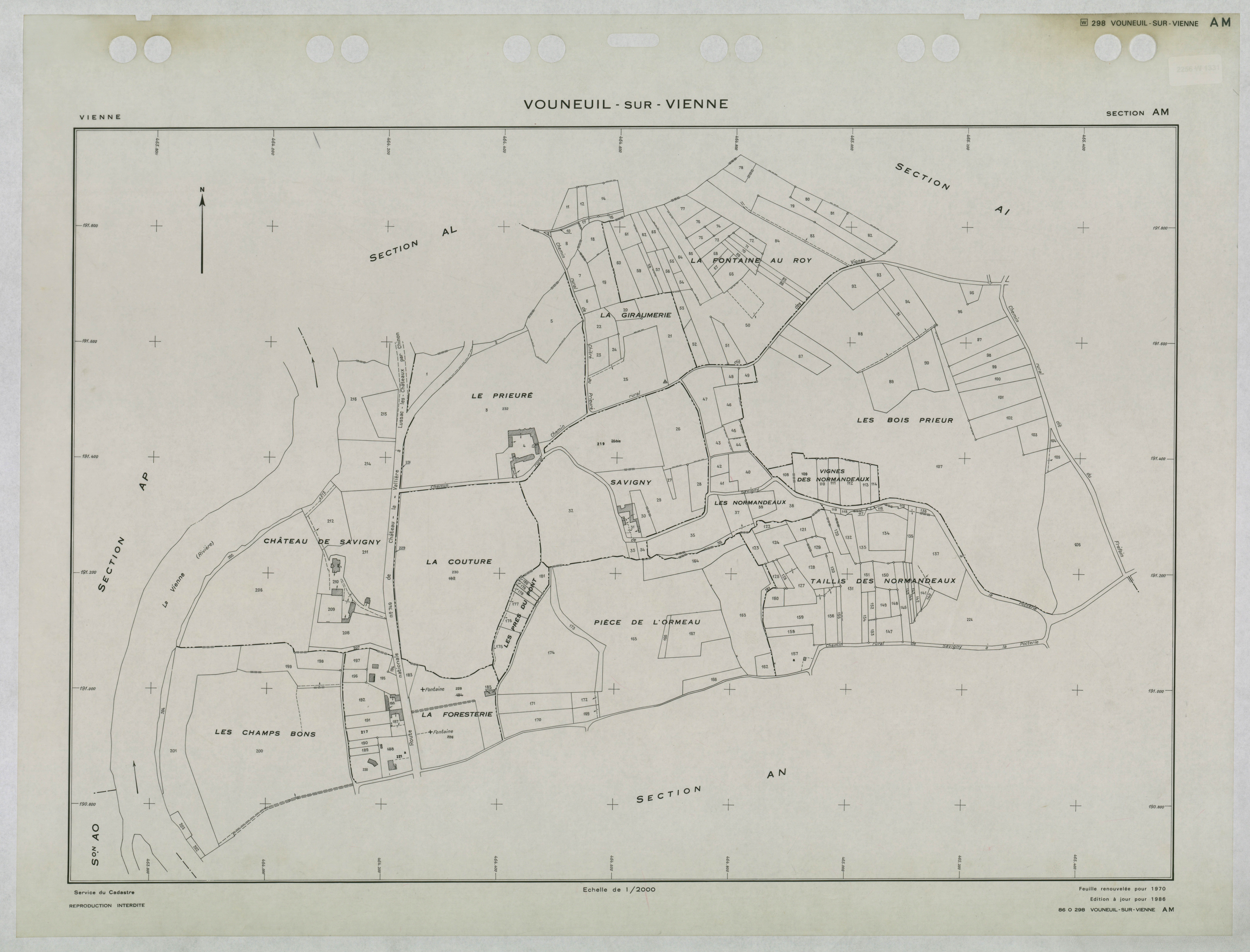 Vouneuil-sur-Vienne - FRAD086_cadastre Plans renouvelés 