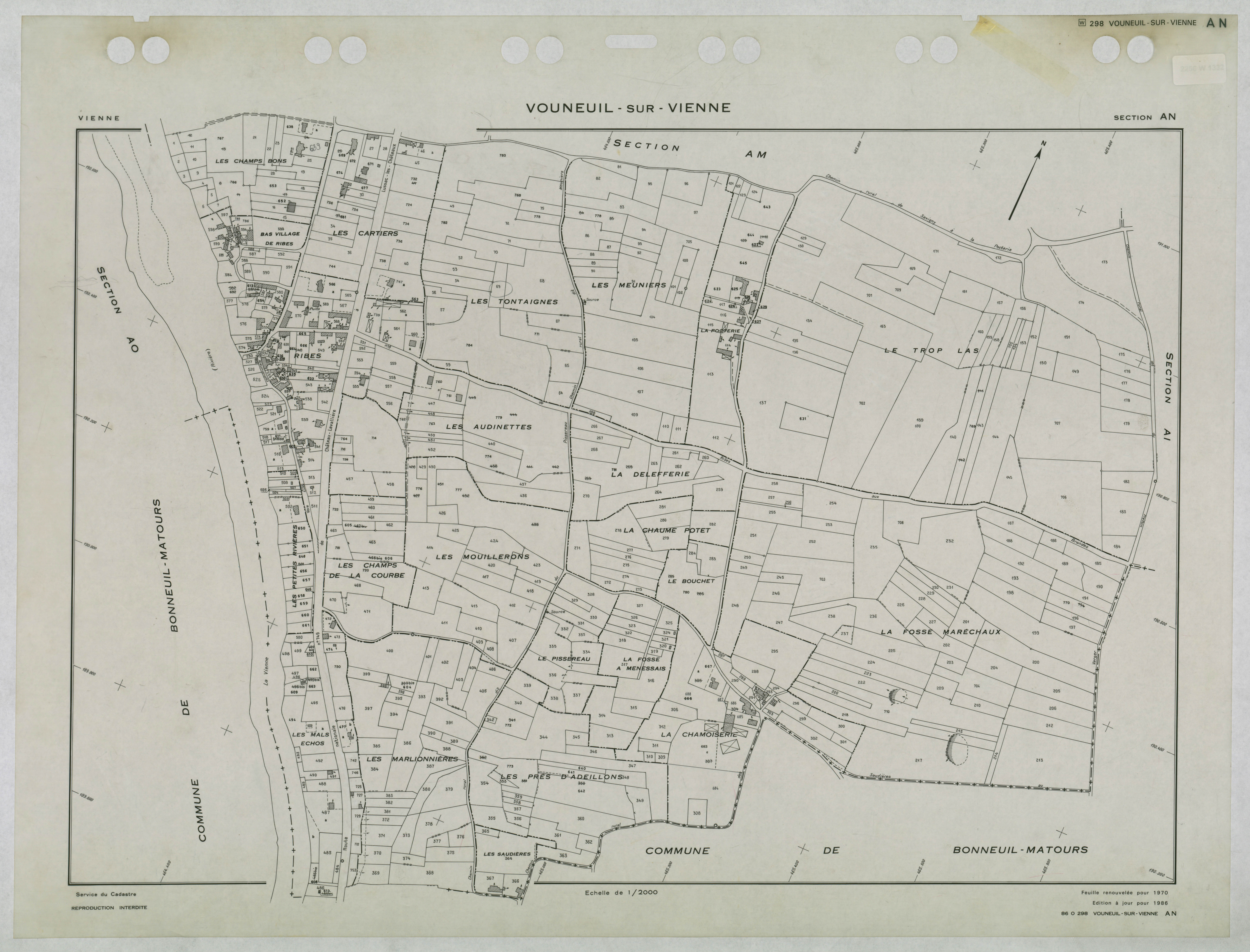 Vouneuil-sur-Vienne - FRAD086_cadastre Plans renouvelés 