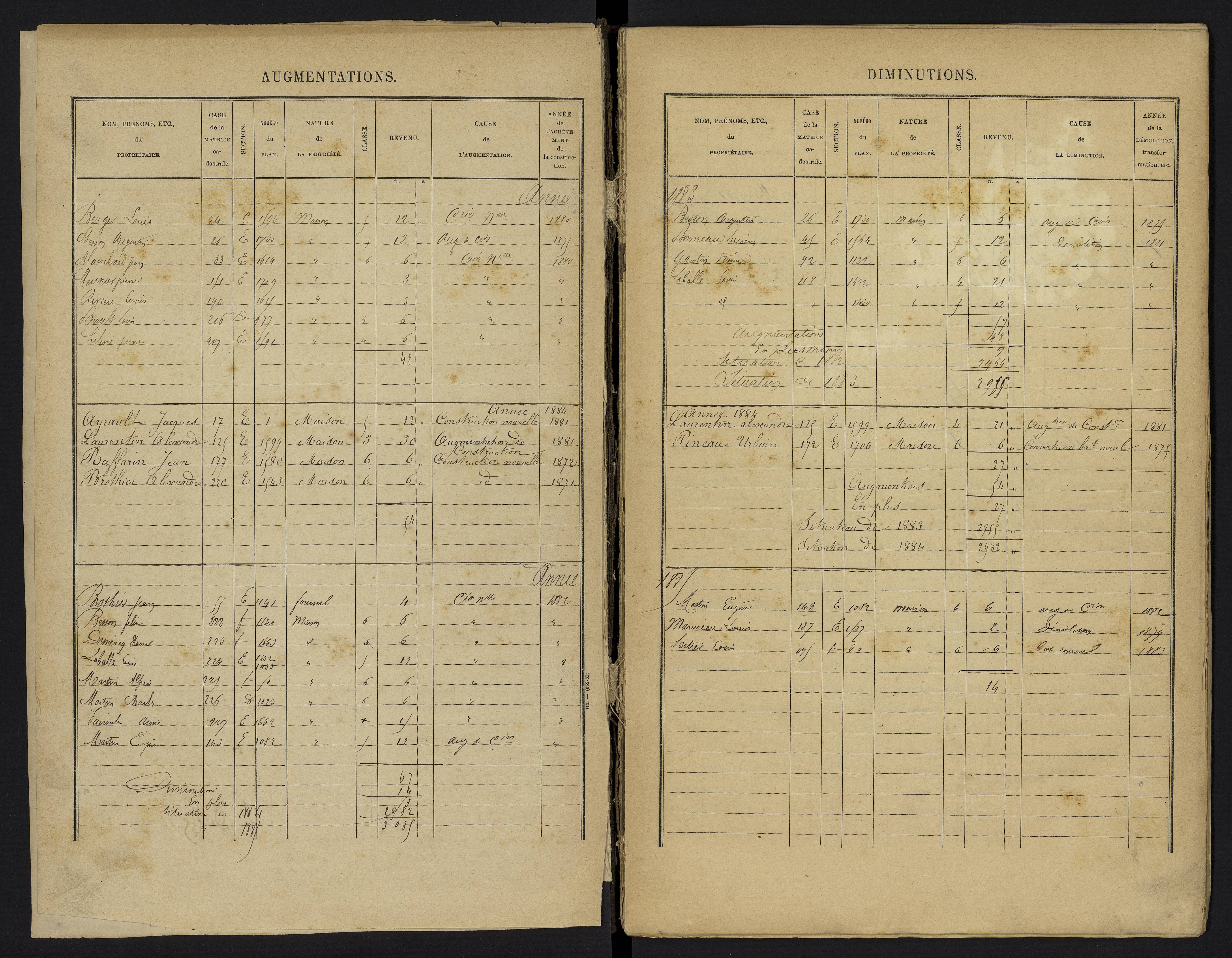 Vouzailles - FRAD086_cadastre Cases 1-279. 