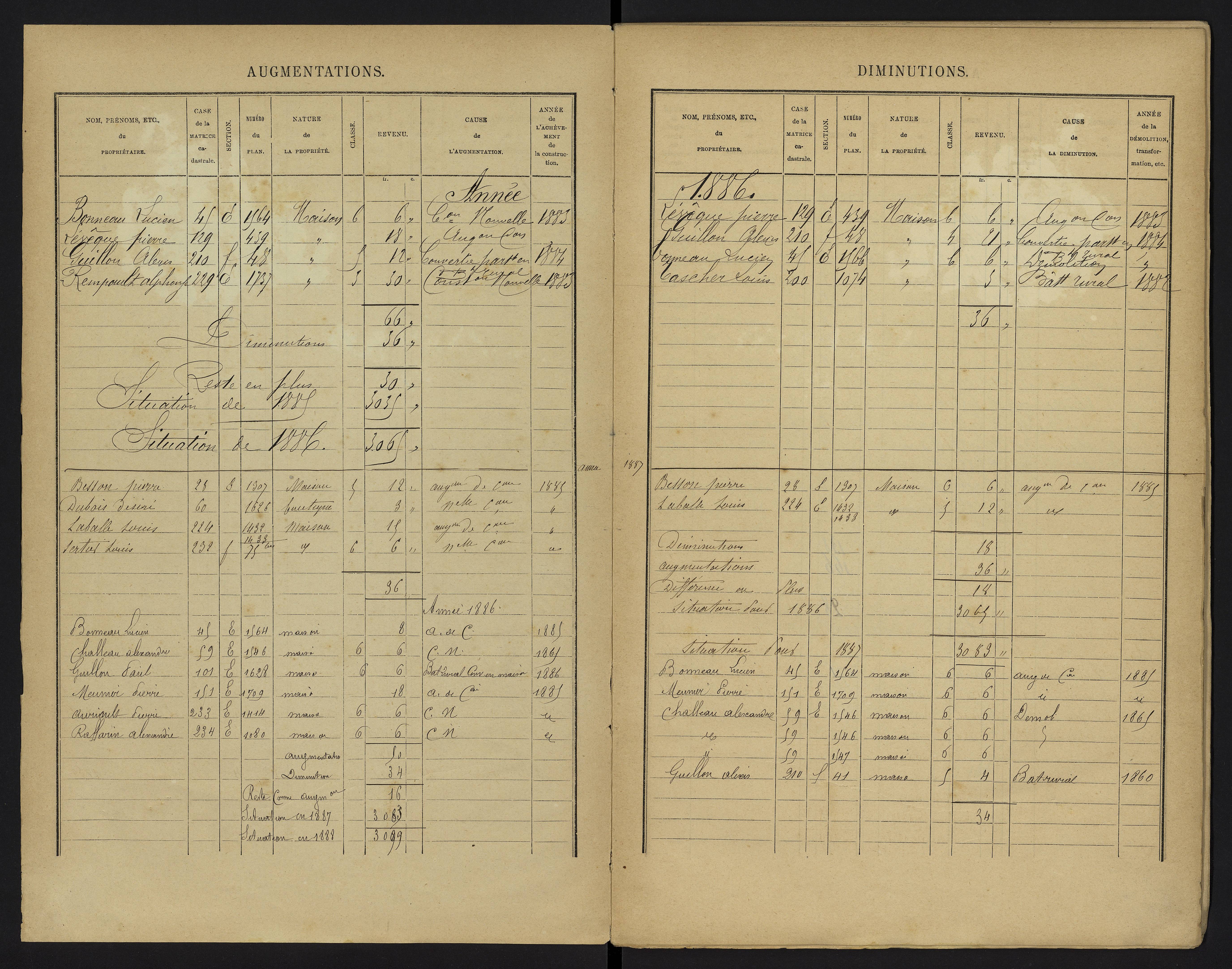 Vouzailles - FRAD086_cadastre Cases 1-279. 