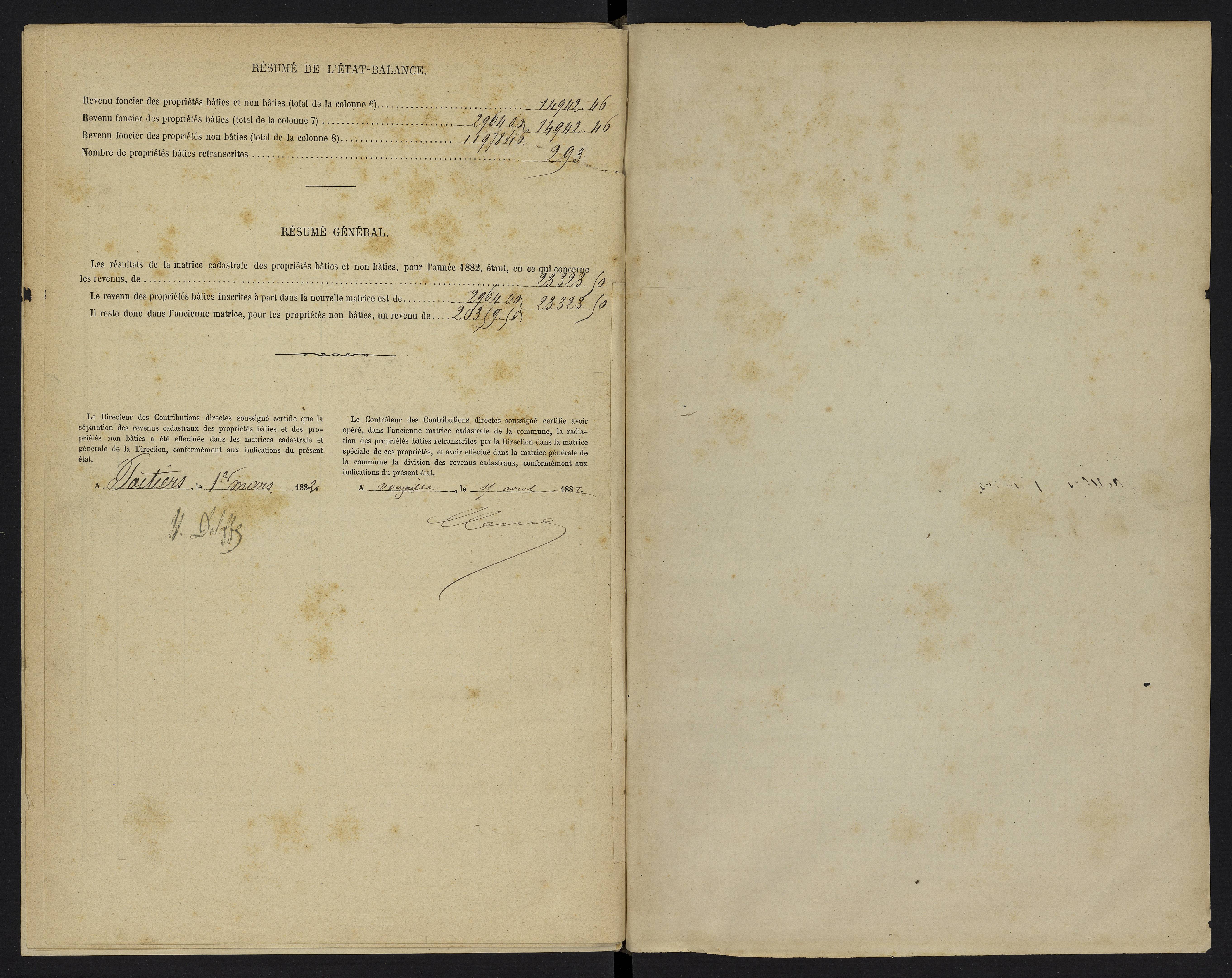 Vouzailles - FRAD086_cadastre Cases 1-279. 