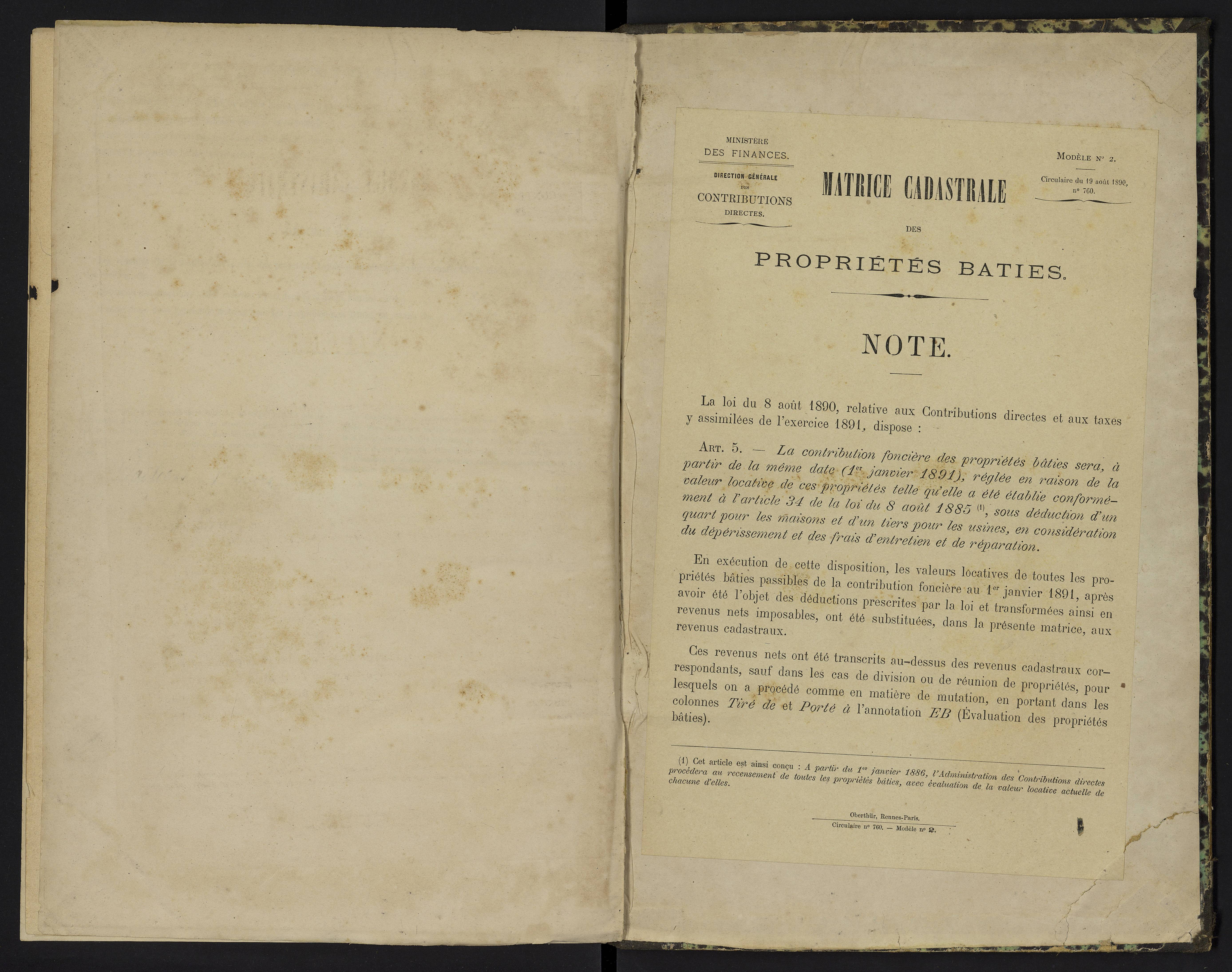 Vouzailles - FRAD086_cadastre Cases 1-279. 