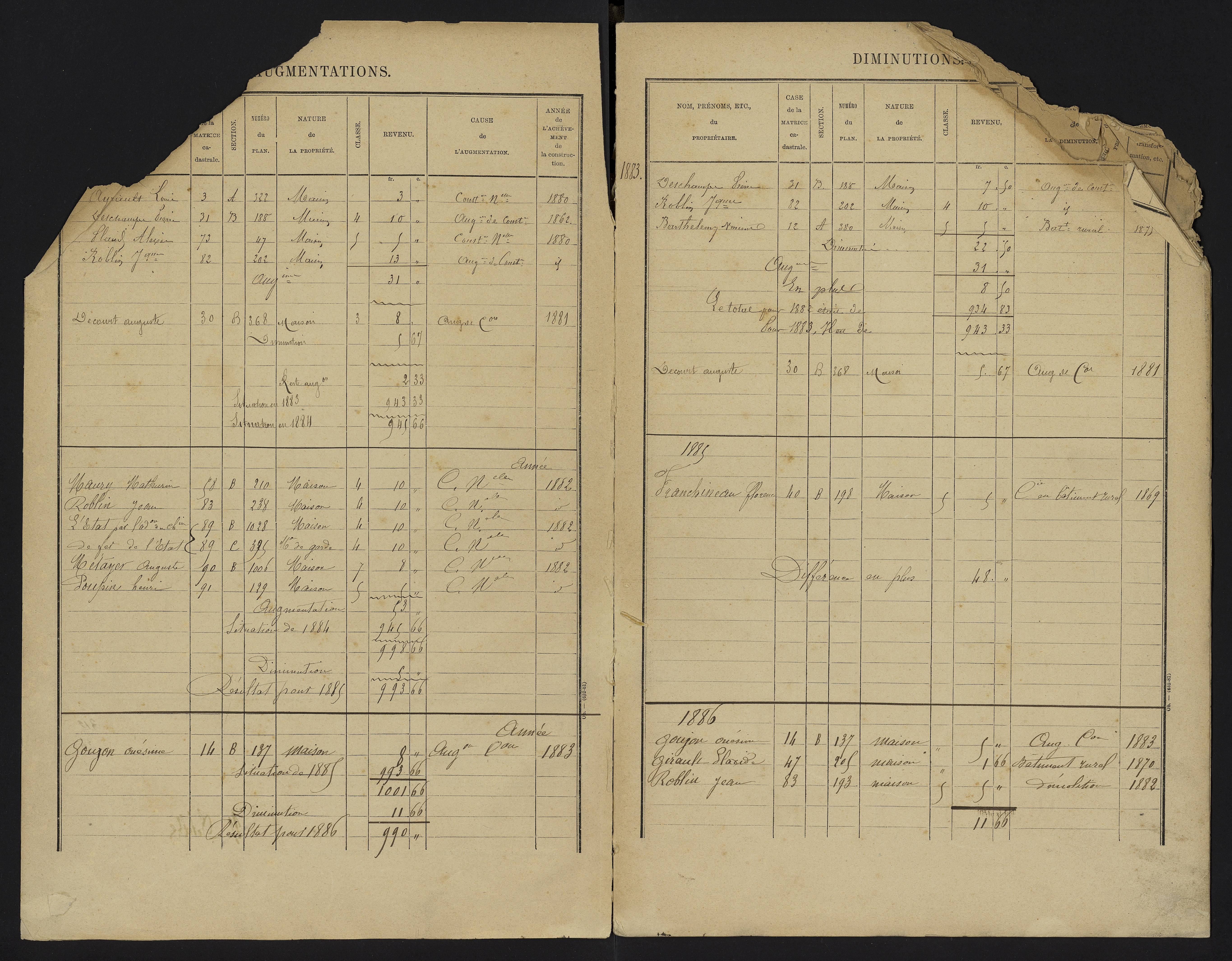 Yversay - FRAD086_cadastre Cases 1-104. 