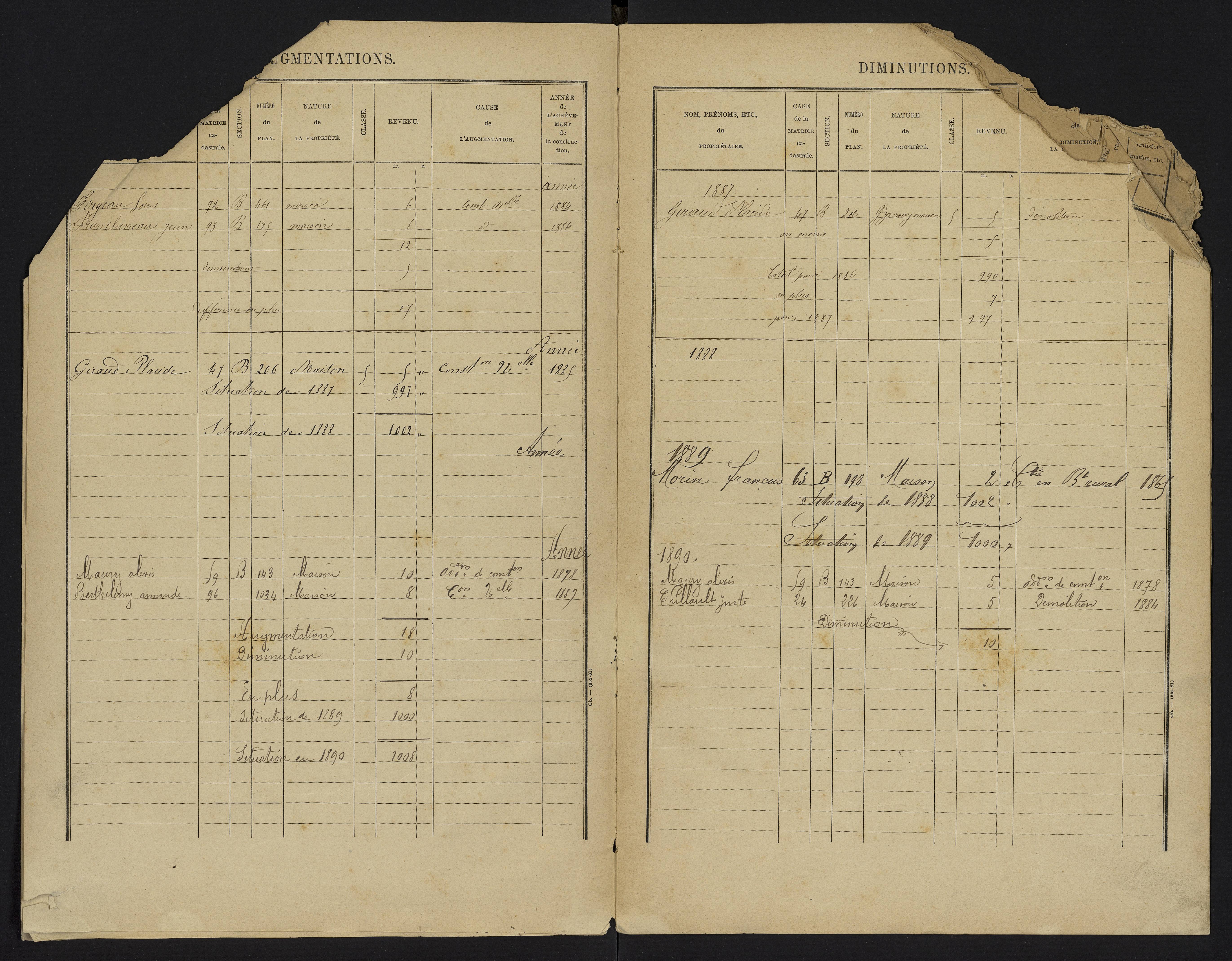 Yversay - FRAD086_cadastre Cases 1-104. 