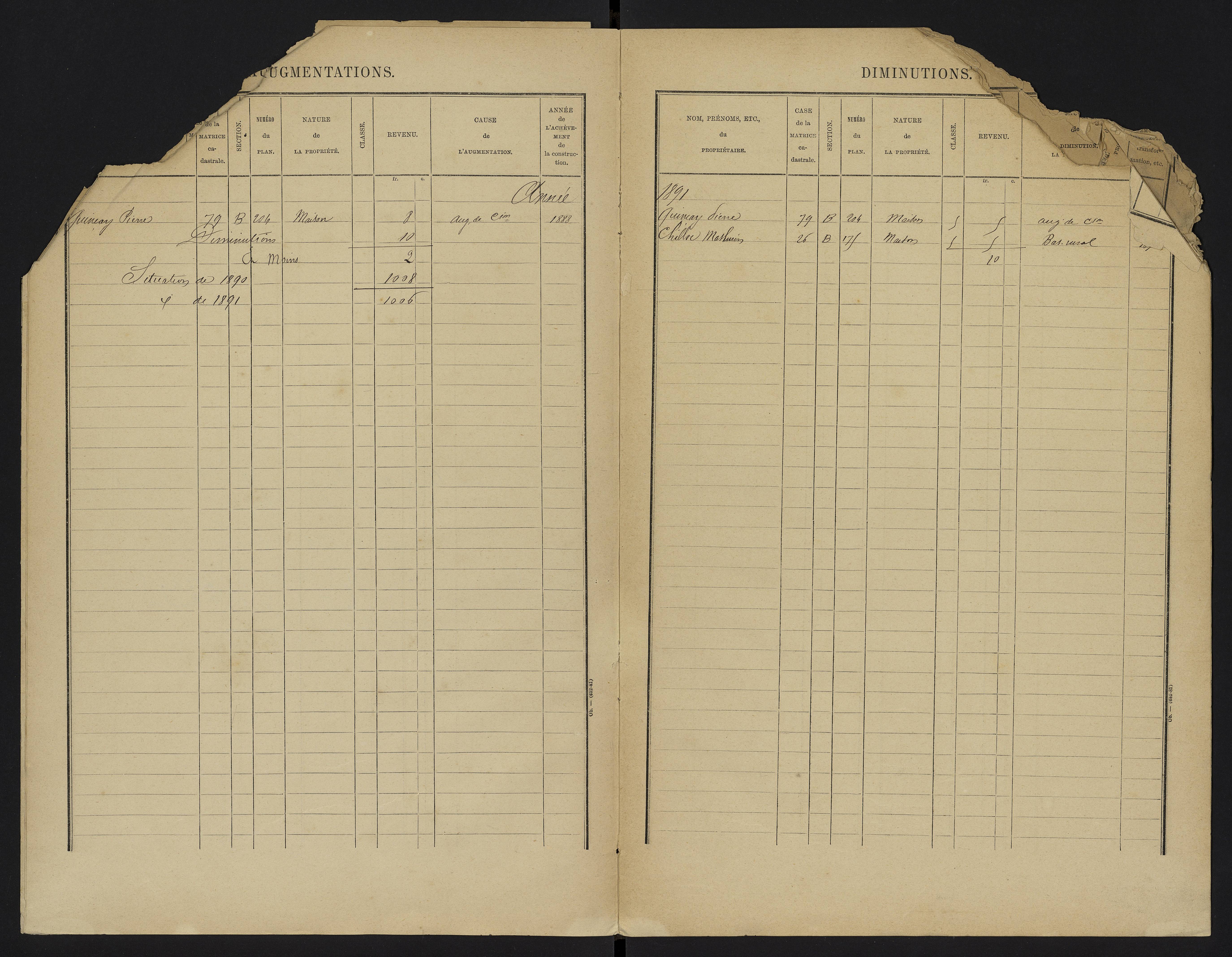 Yversay - FRAD086_cadastre Cases 1-104. 