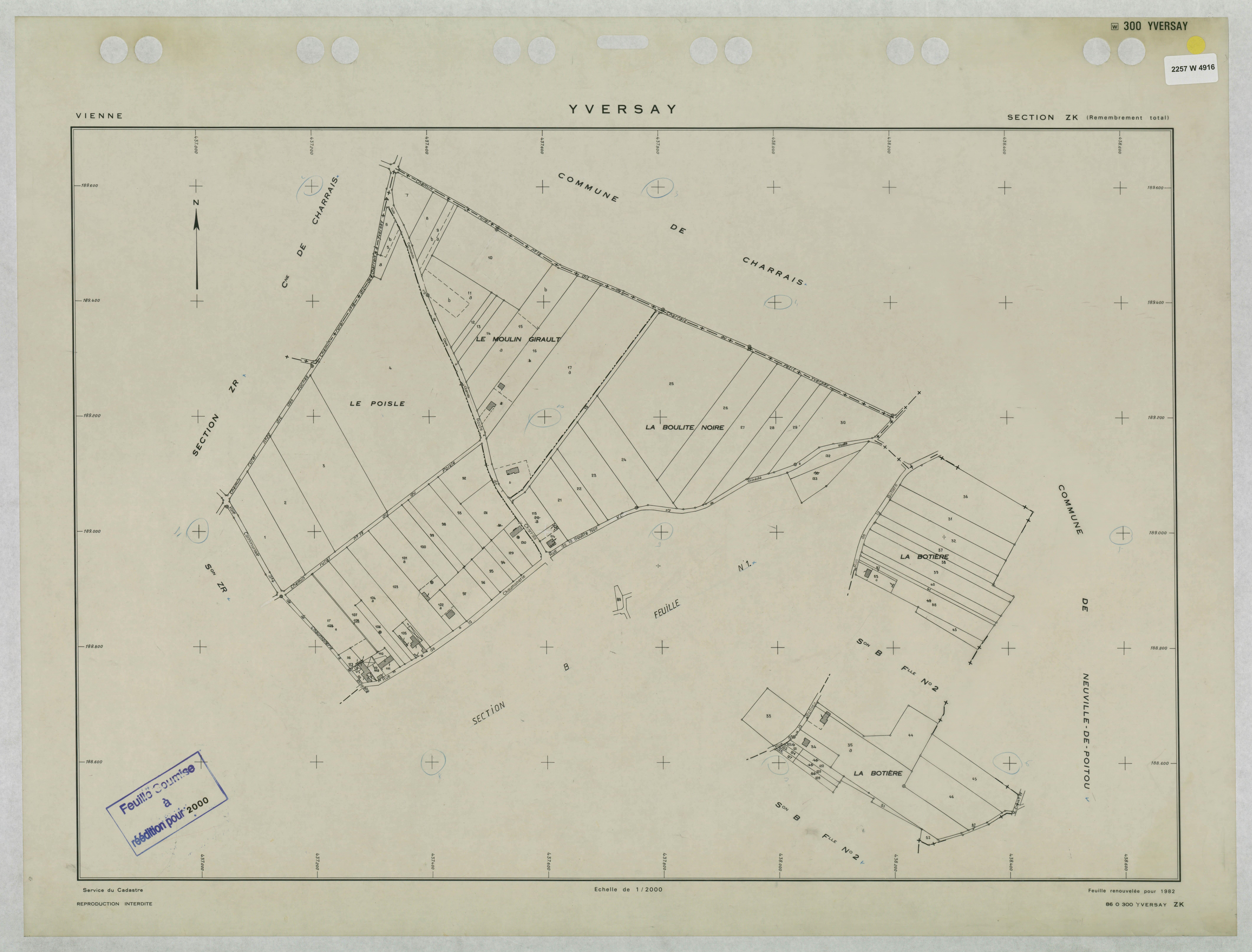 Yversay - FRAD086_cadastre Plans remembrés 