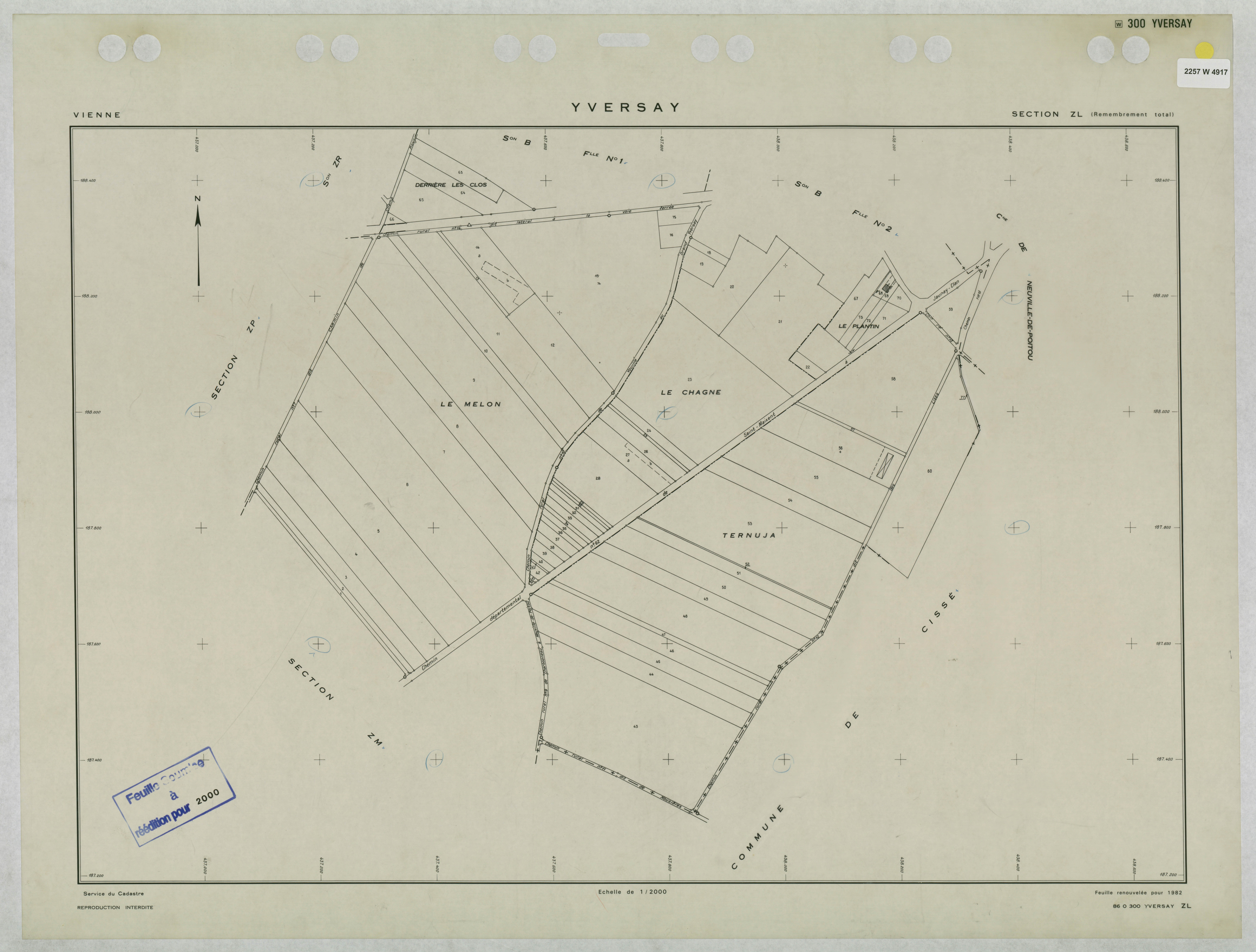 Yversay - FRAD086_cadastre Plans remembrés 