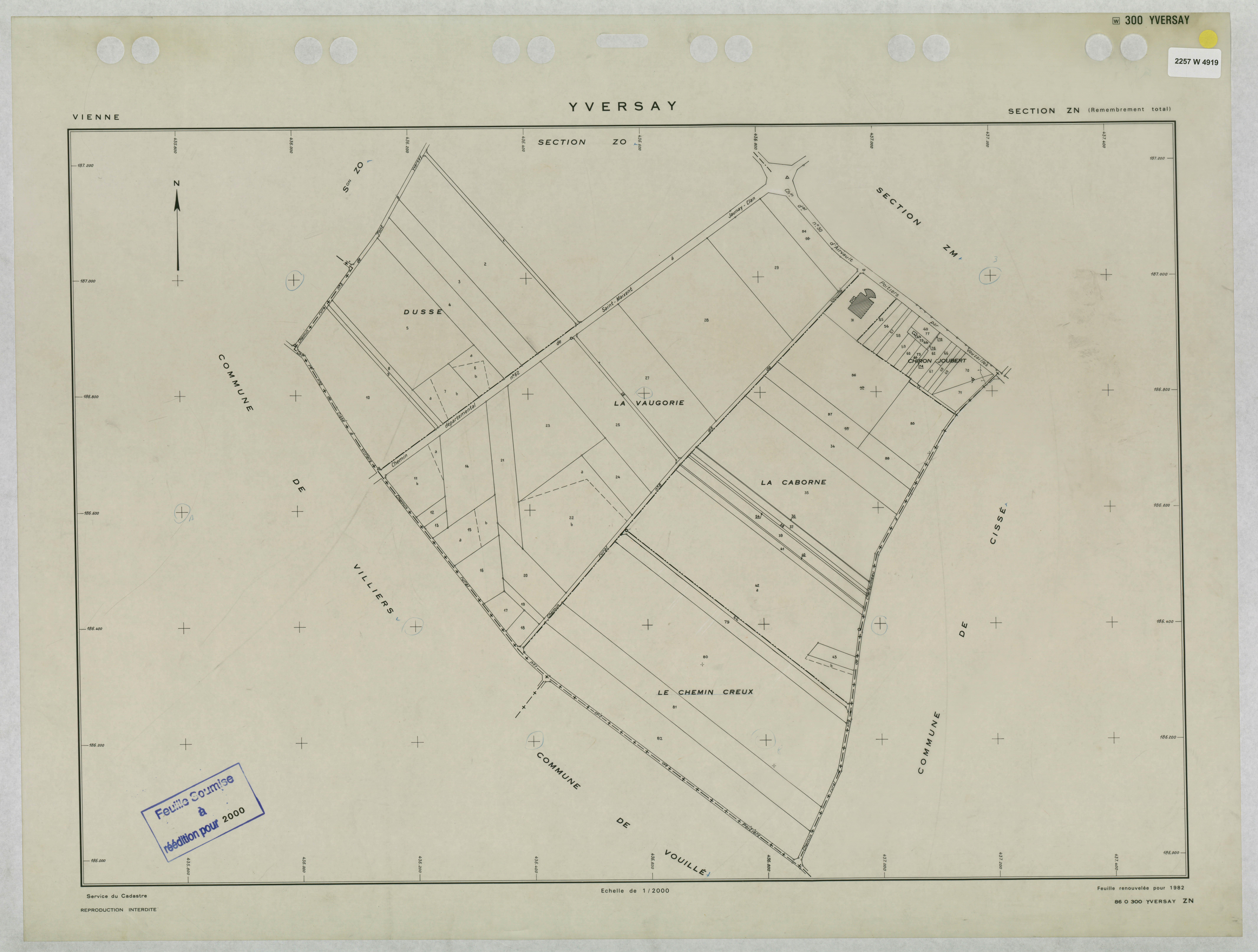 Yversay - FRAD086_cadastre Plans remembrés 