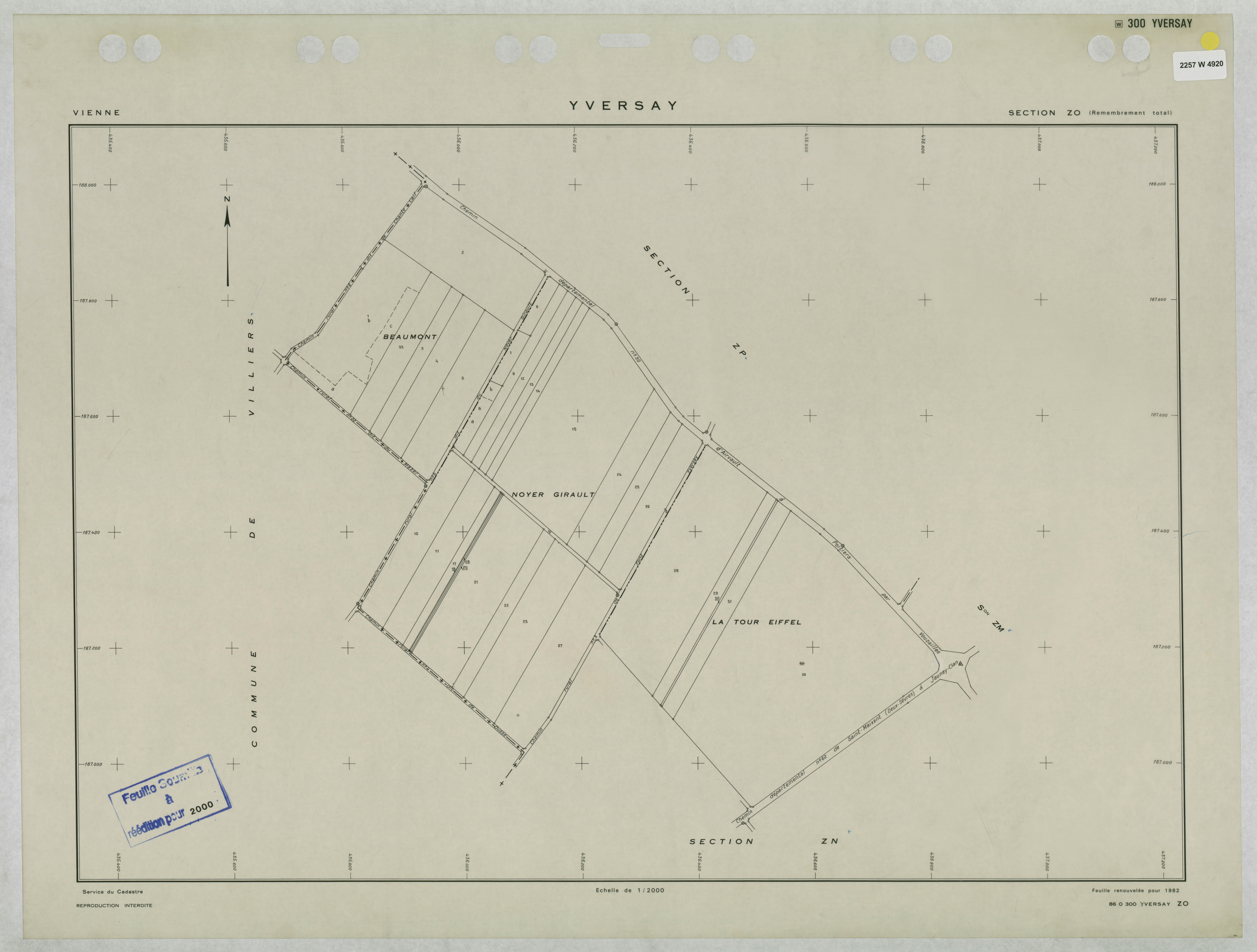 Yversay - FRAD086_cadastre Plans remembrés 