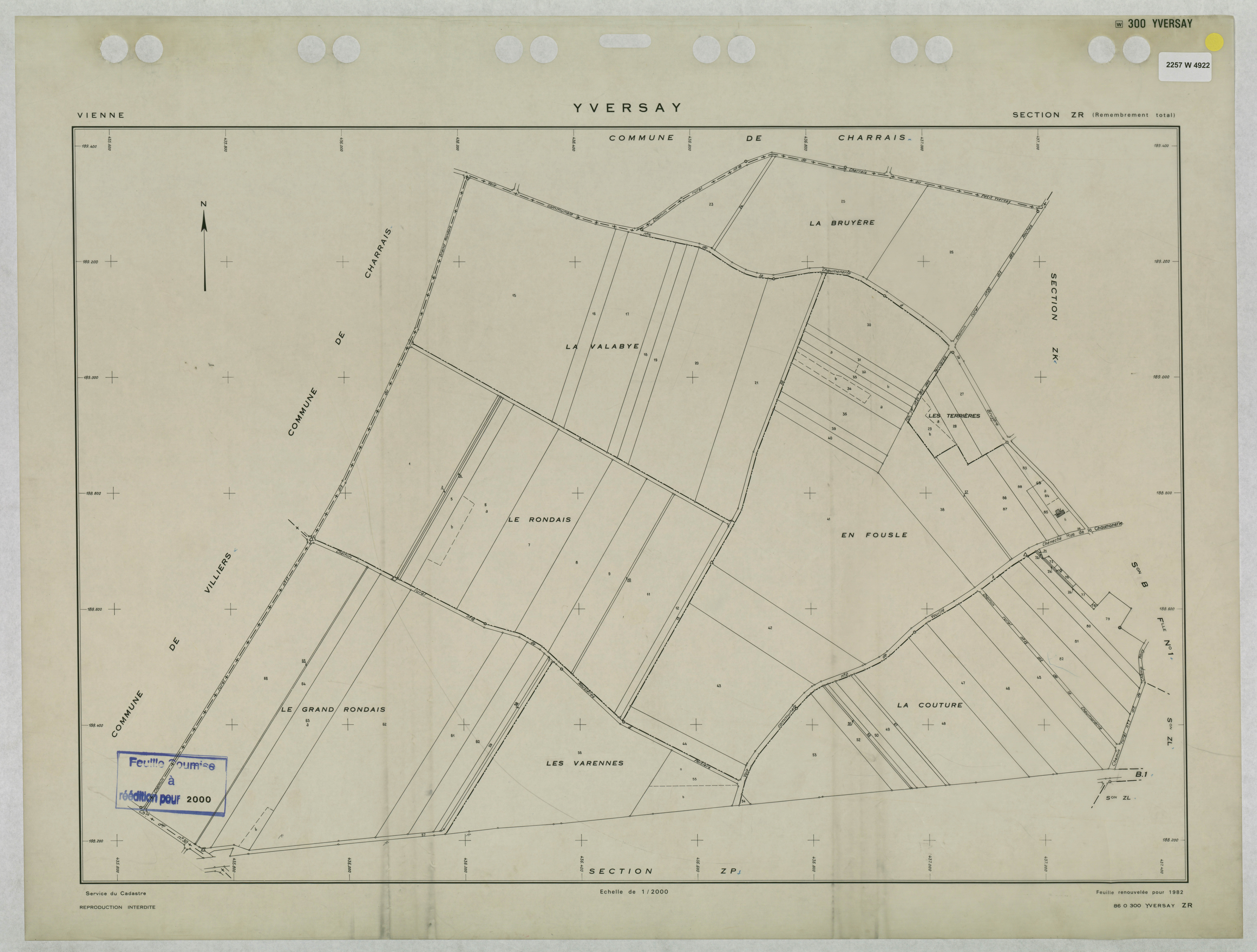 Yversay - FRAD086_cadastre Plans remembrés 