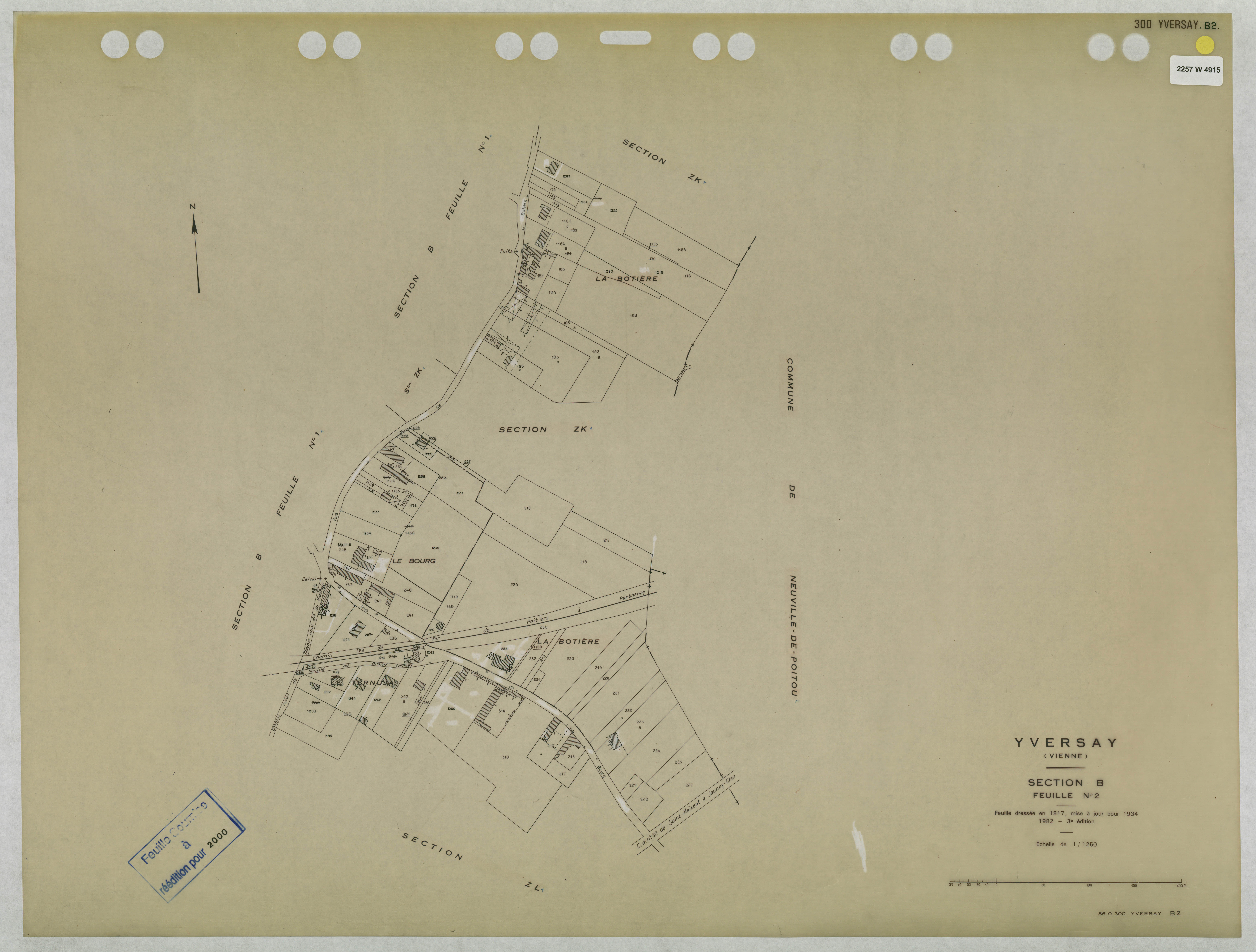 Yversay - FRAD086_cadastre Plans mis à jour 
