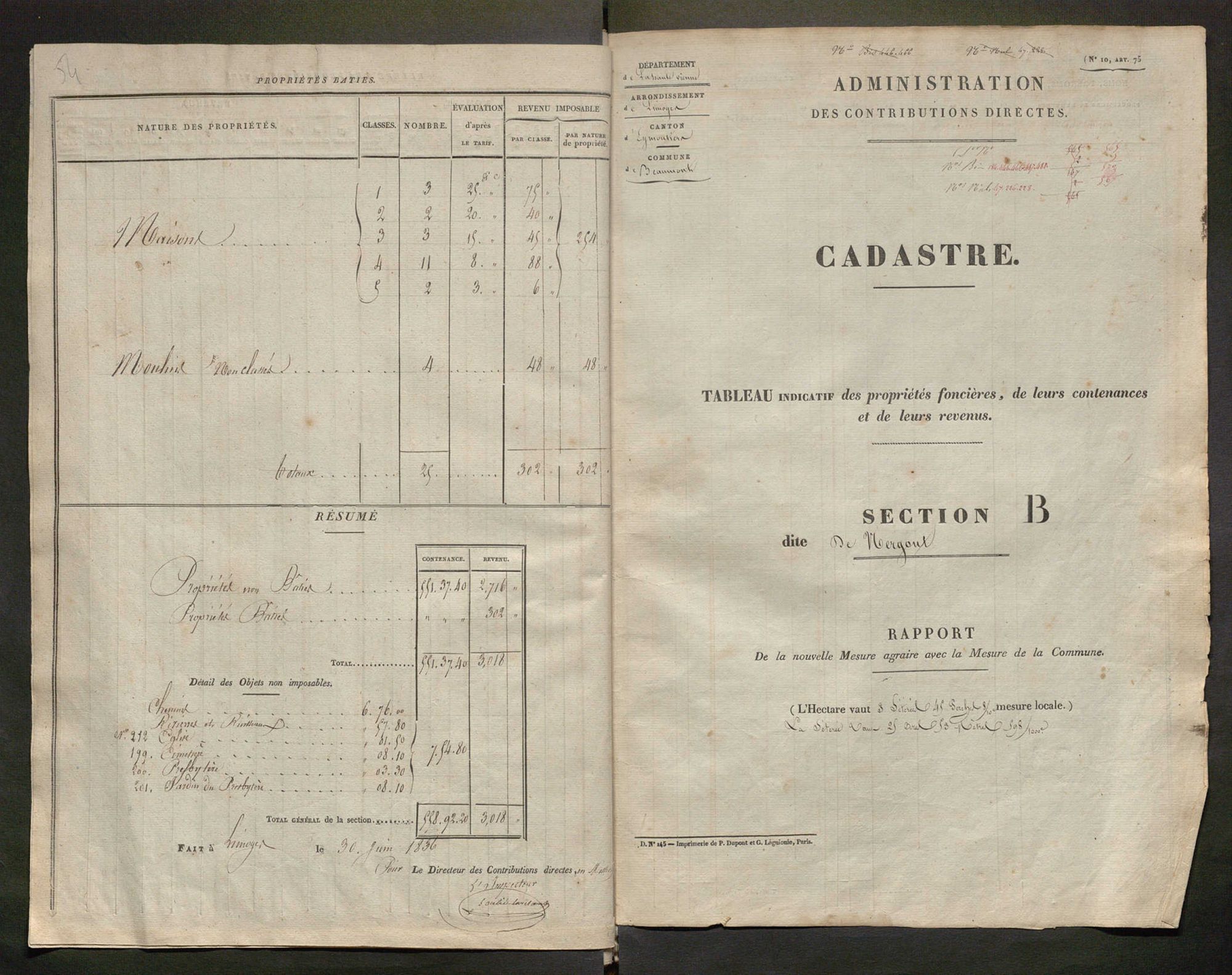 Beaumont-du-Lac 3 P 19 / 2 1836
