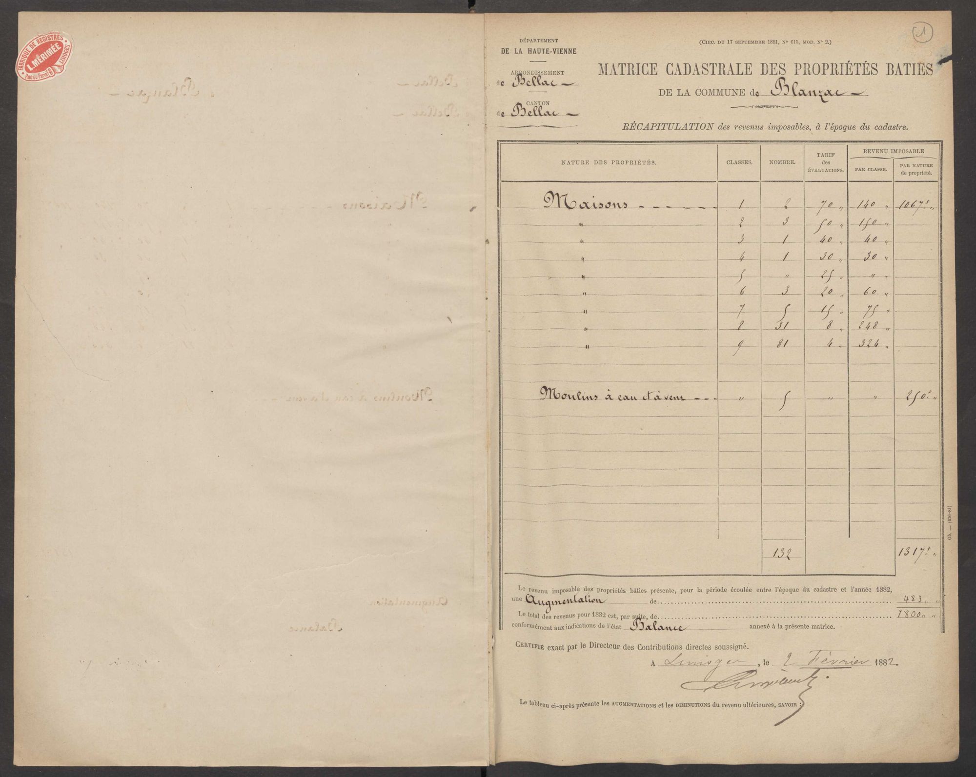 Blanzac 3 P 27 / 7 1882-1910
