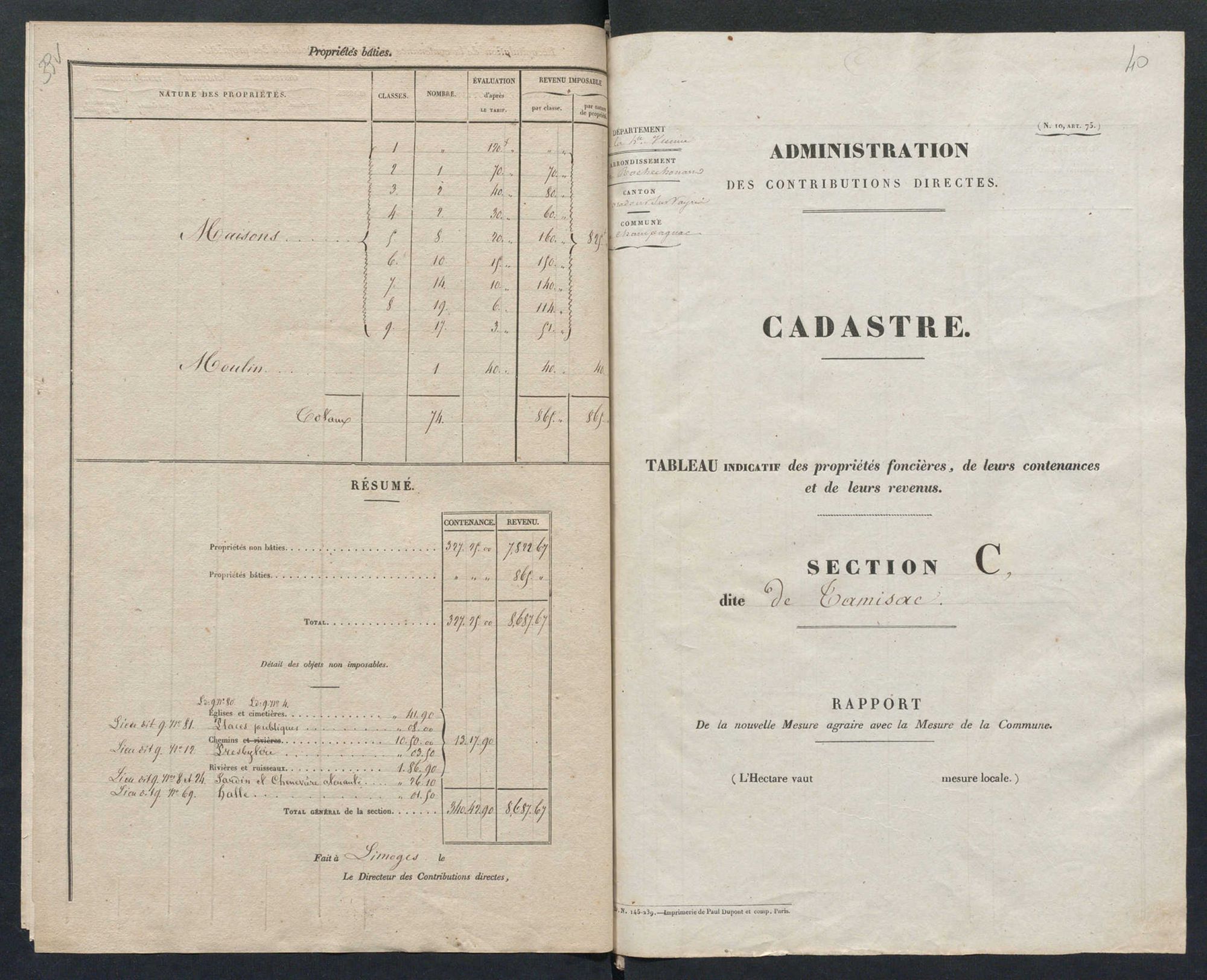 Champagnac-la-Rivière 3 P 44 / 3 1840