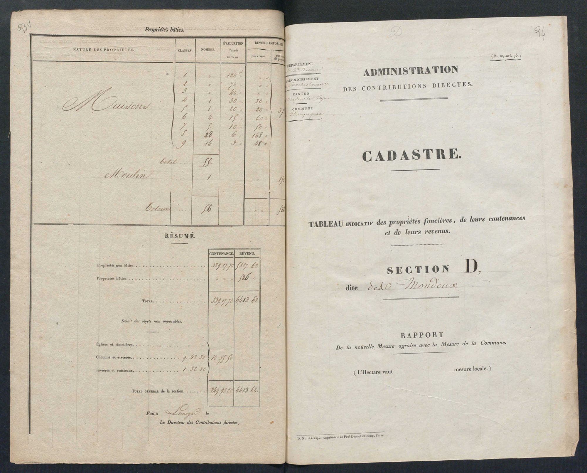 Champagnac-la-Rivière 3 P 44 / 3 1840