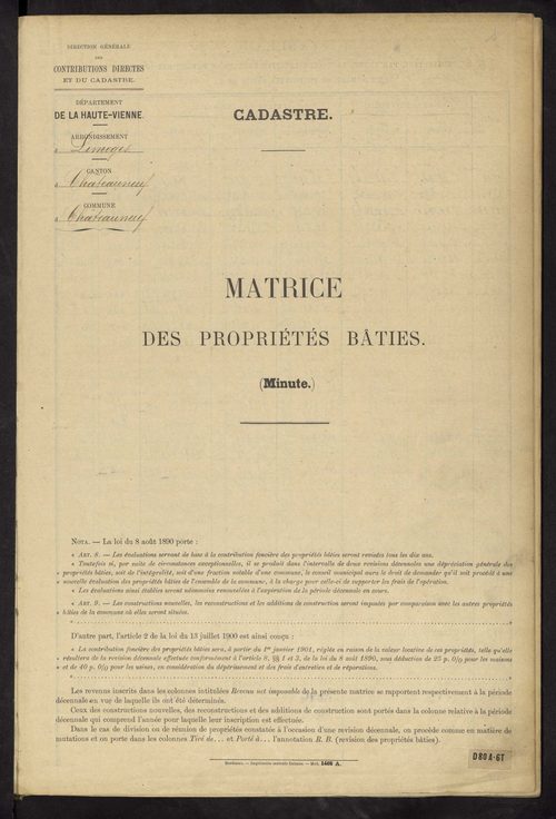 Châteauneuf-la-Forêt 3 P 50 / 9 1910-1954