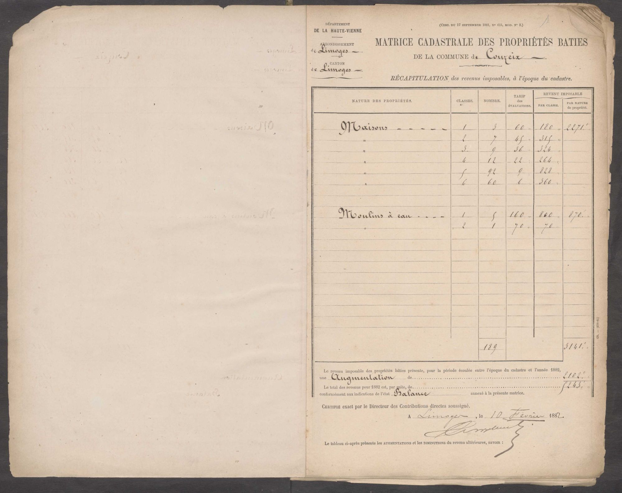Couzeix 3 P 60 / 7 1882-1910