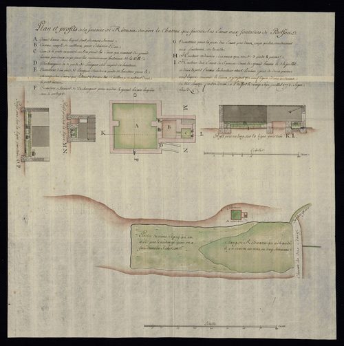 Belfort. - Construction, réparation de la maison commune : devis, marché, plans, procès-verbaux du bureau du district, correspondance (1780-1789). Construction d'une boucherie (1724). Rempiètement de la maison seigneuriale et des halles : cahier des charg