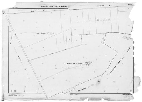 ABBEVILLE-LA-RIVIERE.- Cadastre renouvelé pour 1955 : plans de la section F, section J, [2 plans]. 