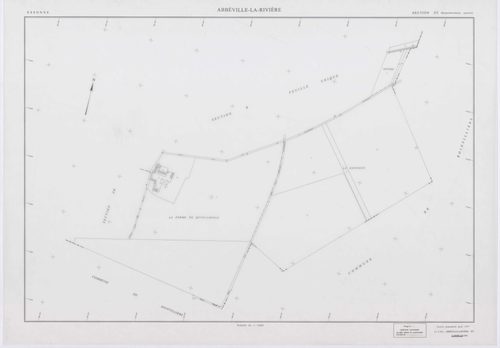 ABBEVILLE-LA-RIVIERE, plans minutes de conservation : tableau d'assemblage,1955, Ech. 1/10000 ; plans des sections A, B, C, D, E, F, G, H, I, J, 1955, Ech. 1/2000, sections ZB, ZC, 1998, Ech. 1/2000, sections ZE, ZH, 1999, Ech. 1/2000. Polyester. N et B. 