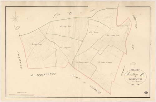 ABBEVILLE-LA-RIVIERE. - Section D : Fontenette, 3e feuille. 