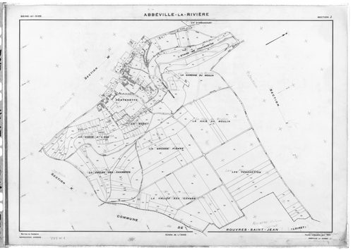 ABBEVILLE-LA-RIVIERE.- Cadastre renouvelé pour 1955 : plans de la section F, section J, [2 plans]. 