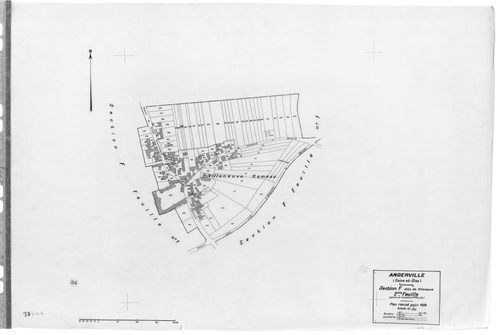 ANGERVILLE.- Cadastre révisé pour 1936 : plan du tableau d'assemblage , plans de la section A Rétréville 1ère feuille , idem 2ème feuille, section B La Ville 1ère feuille , section B le Village 2ème feuille, section C Le Noyer Saint Lubin 1ère feuille, id